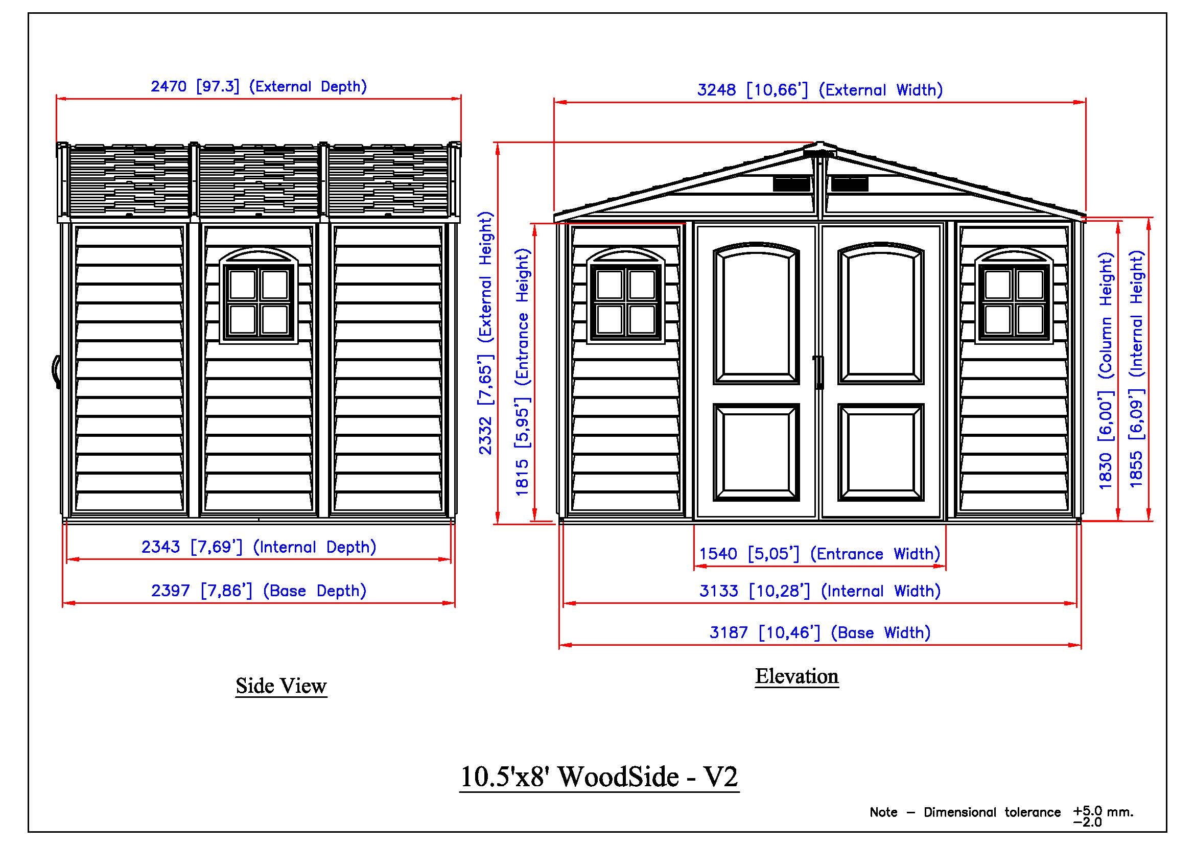 Duramax Woodside Plus - 10ft x 8ft Plastic Garden Shed in Grey - Image 6