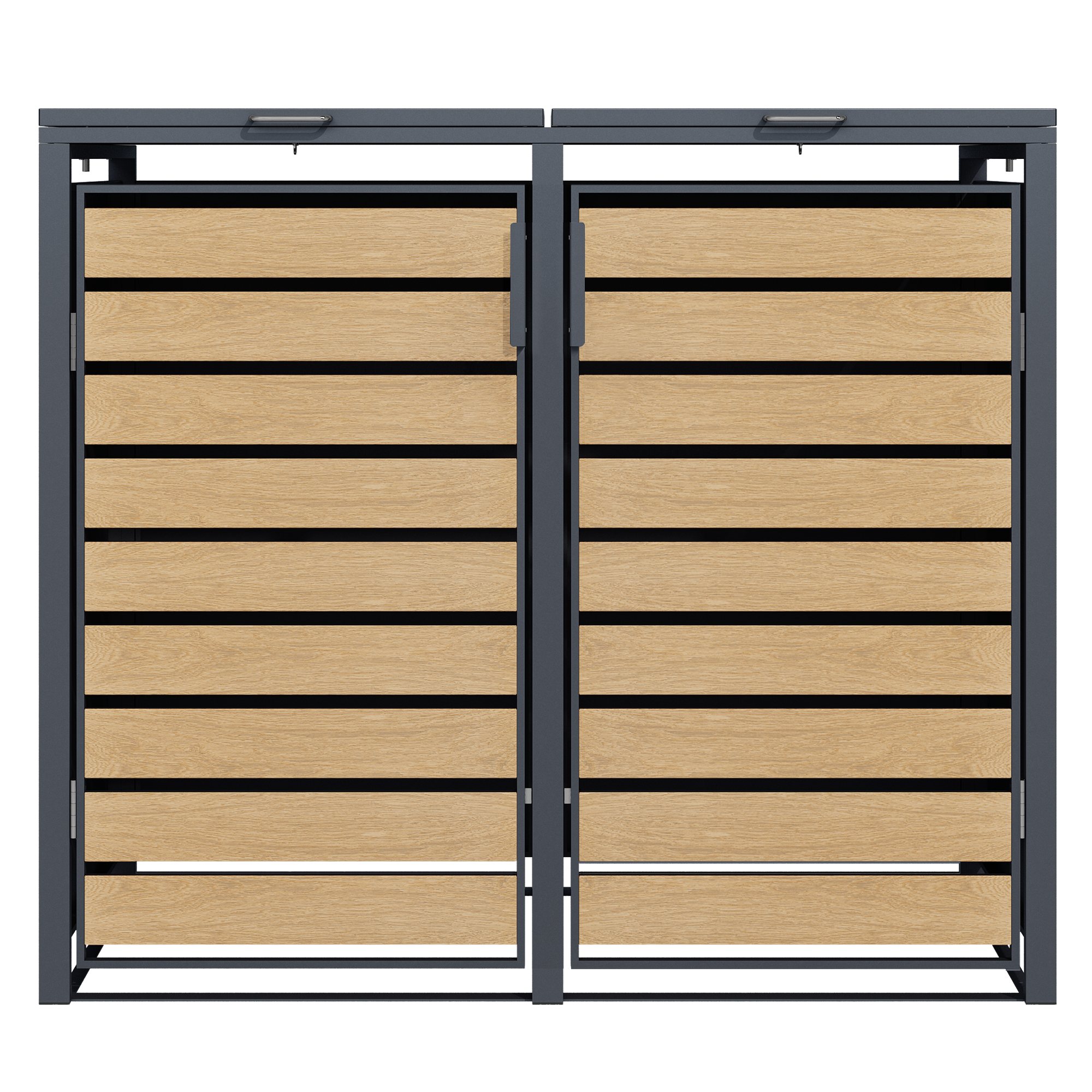 Double Wheelie Bin Store by Garden Guard - Premium Range Storage in Wood Effect - Image 5