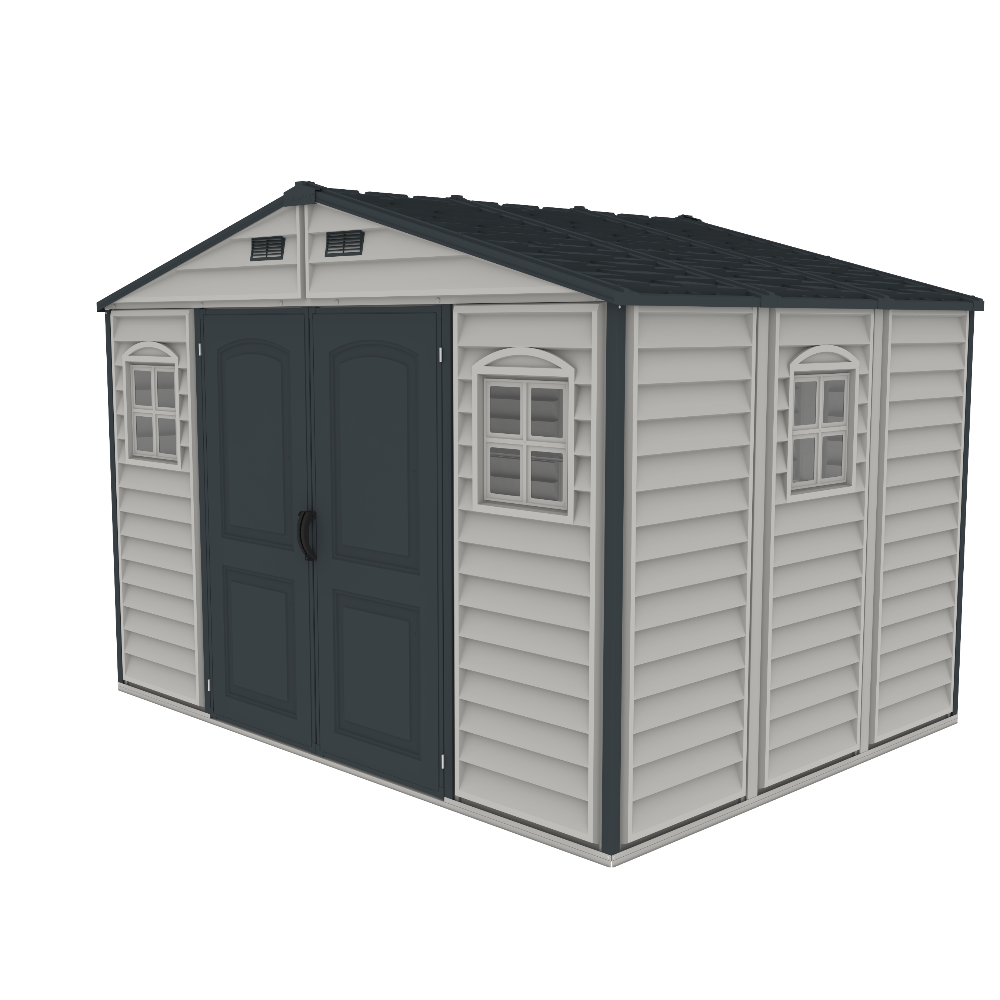 Duramax Woodside Plus - 10ft x 8ft Plastic Garden Shed in Grey - Image 5