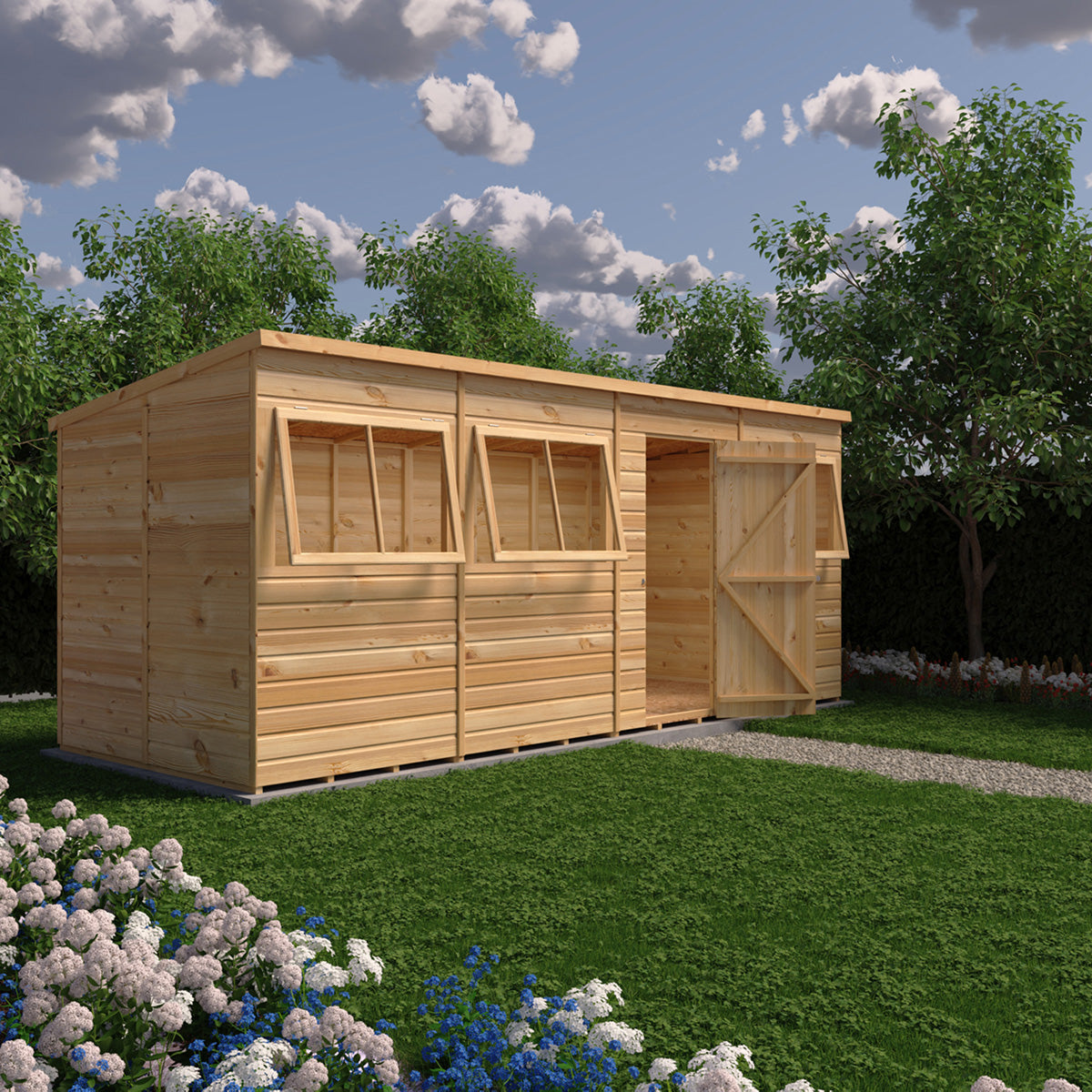 Shire Pent 16ft x 6ft Shiplap Shed NEW - Image 2
