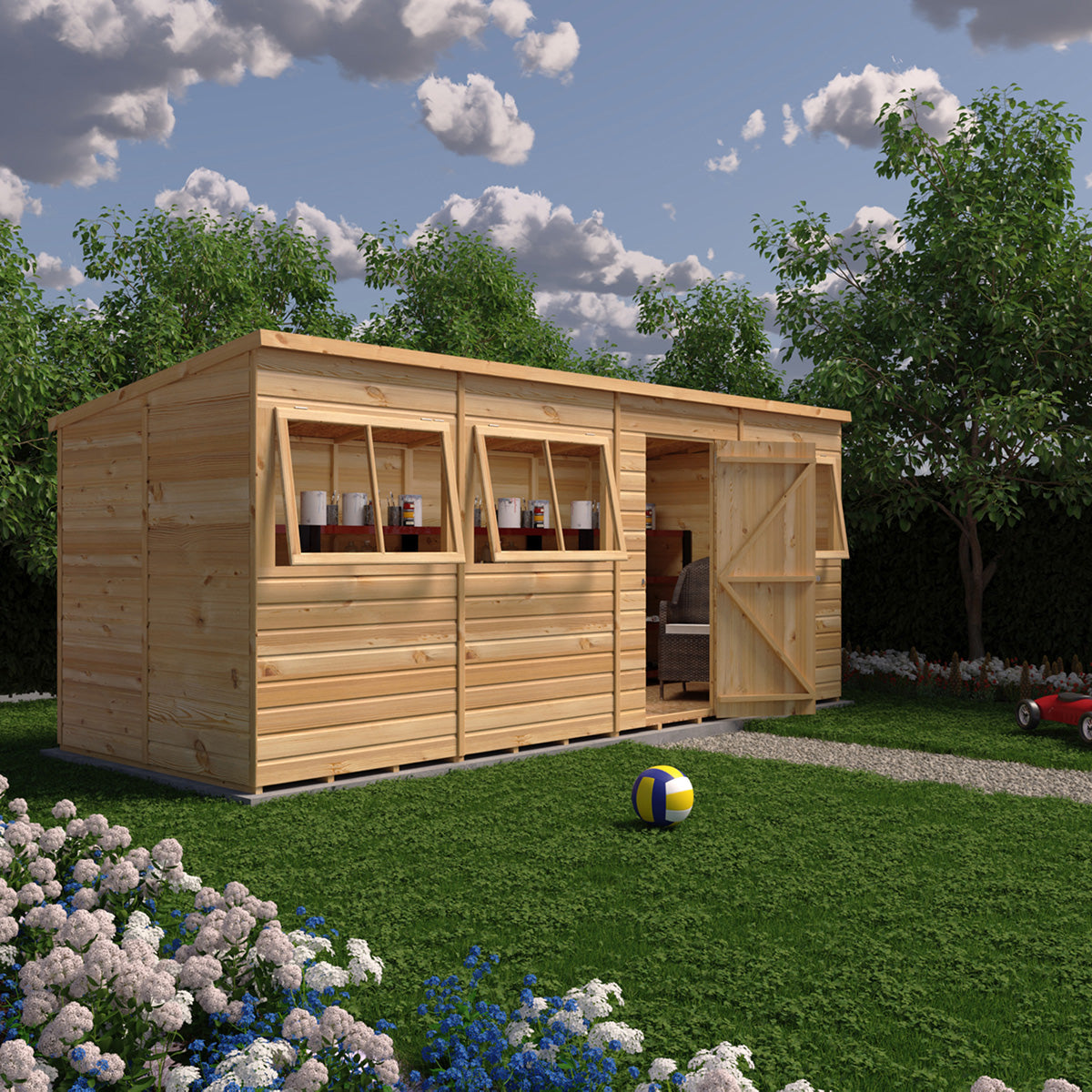 Shire Pent 16ft x 6ft Shiplap Shed NEW - Image 6
