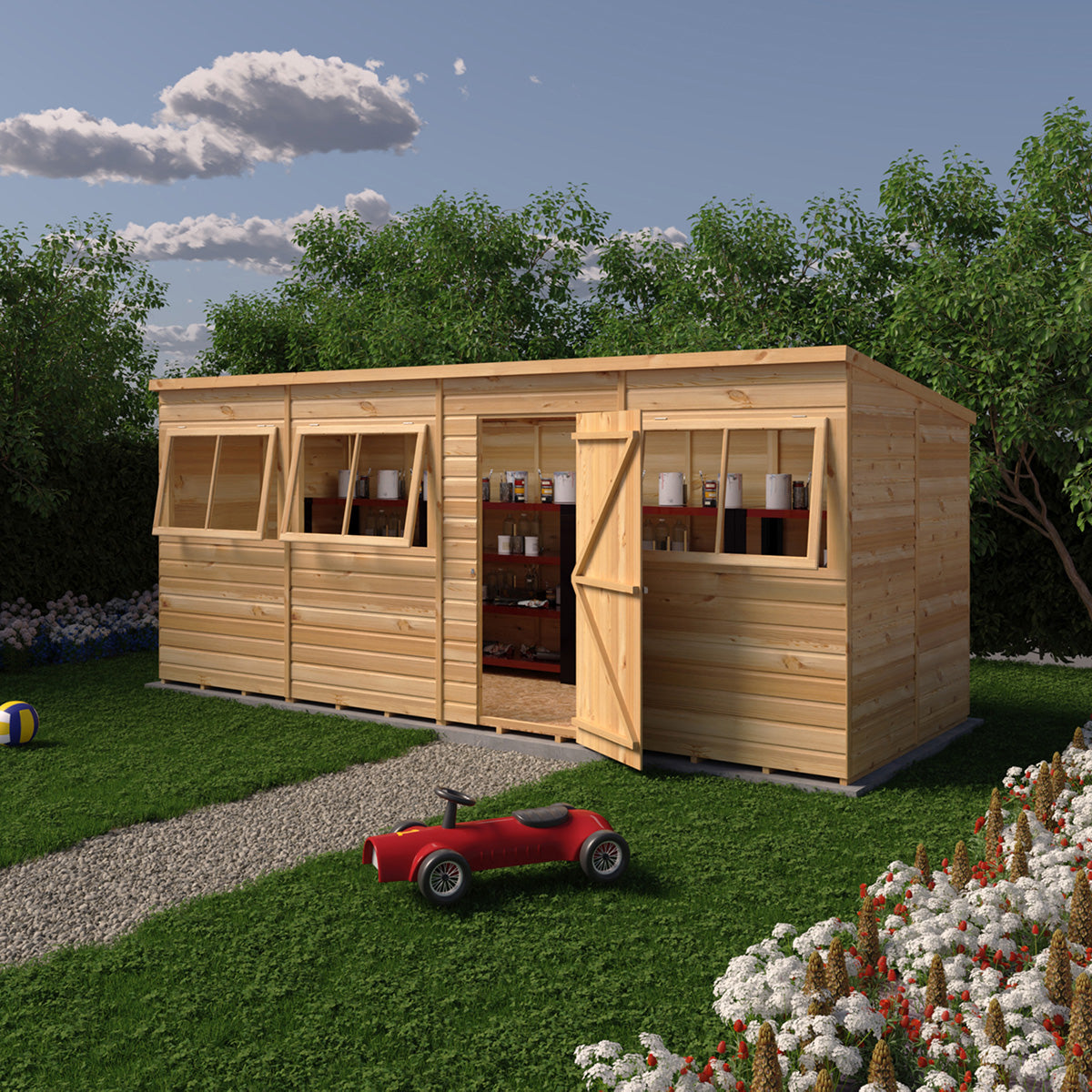 Shire Pent 16ft x 6ft Shiplap Shed NEW - Image 4