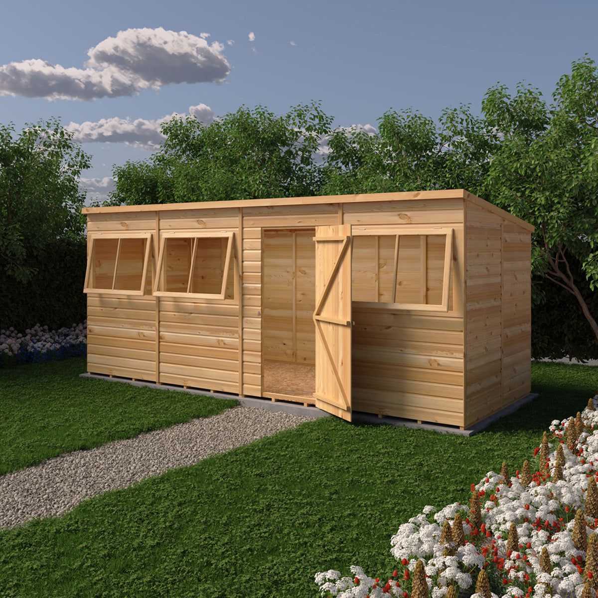 Shire Pent 16ft x 6ft Shiplap Shed NEW - Image 3