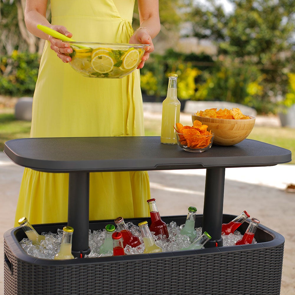 Keter Bevy Bar Cool Box Garden Table - Anthracite - 60L - Image 4