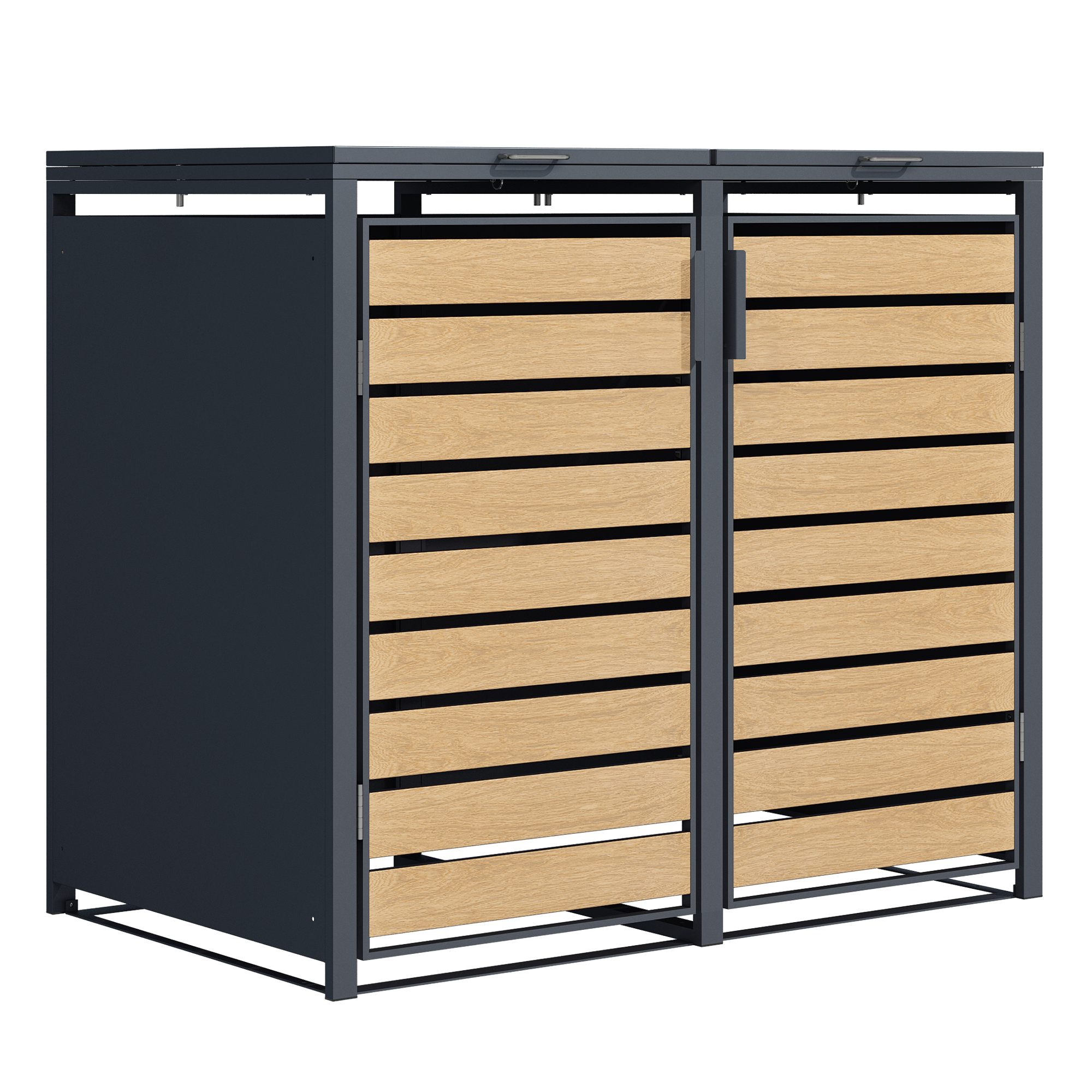 Double Wheelie Bin Store by Garden Guard - Premium Range Storage in Wood Effect - Image 4