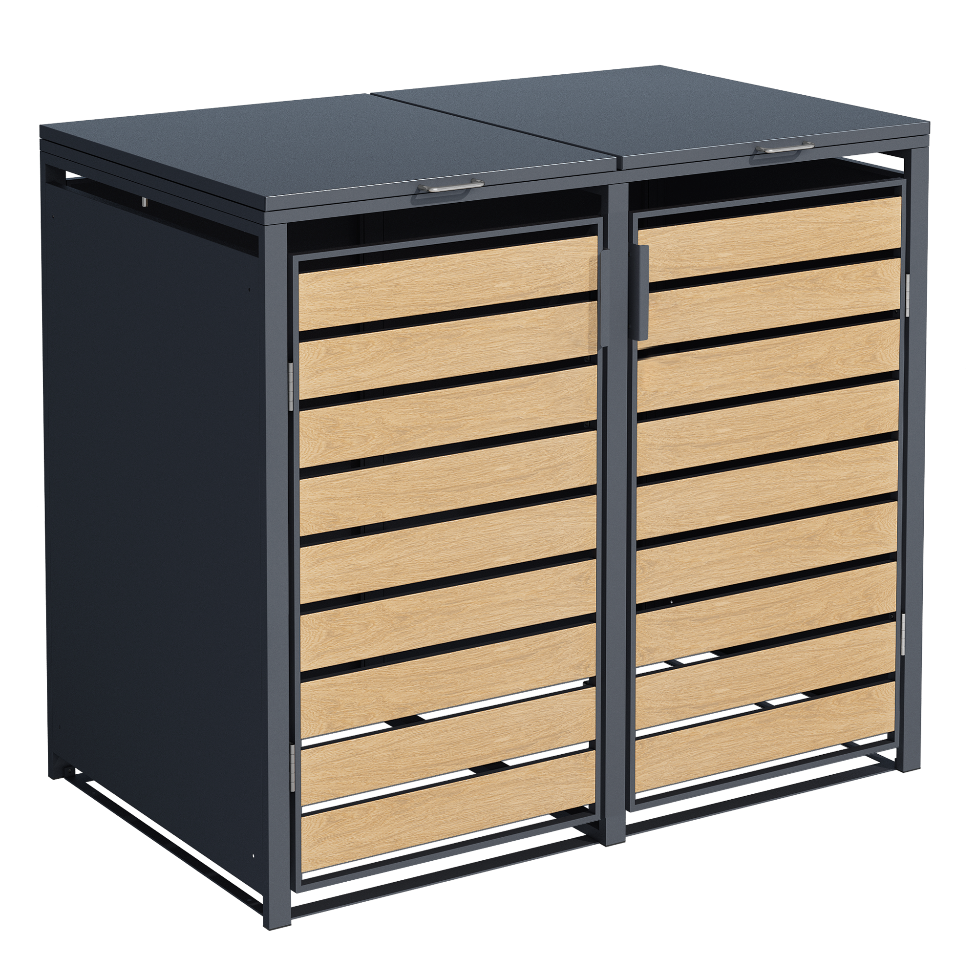 Double Wheelie Bin Store by Garden Guard - Premium Range Storage in Wood Effect - Image 6