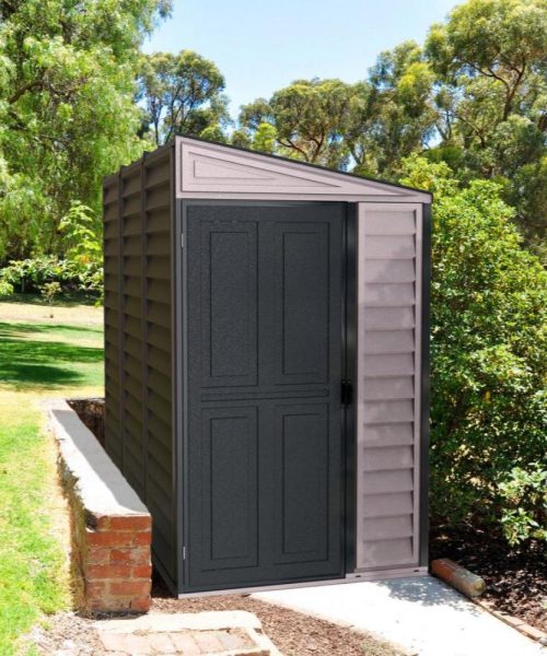 Duramax Side Mate Plus - 4ft x 8ft Plastic Garden Shed in Grey