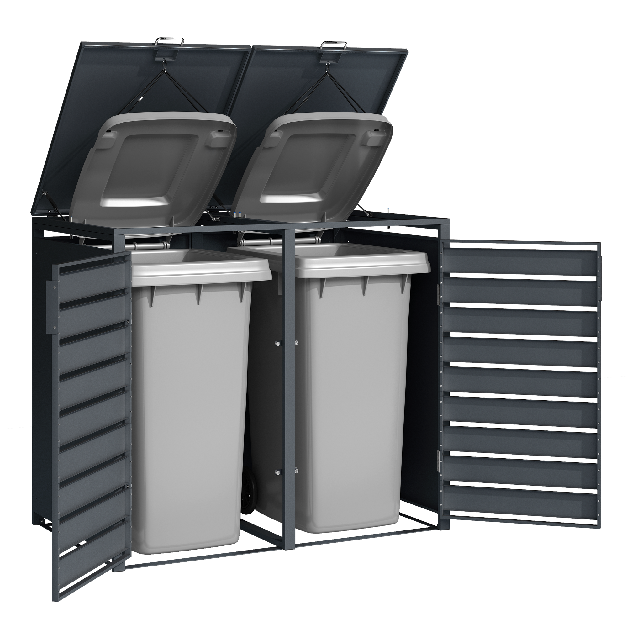 Double Wheelie Bin Store by Garden Guard - Premium Range Storage in Anthracite Grey - Image 4