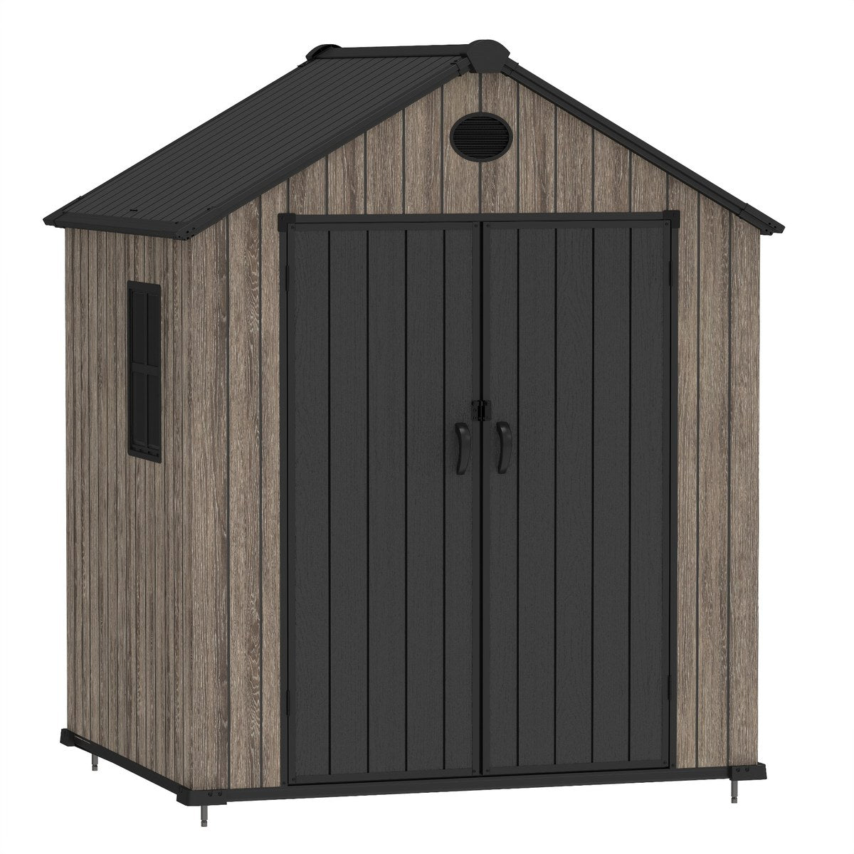 Pro Grade 6ft x 5ft Premium Plastic Double Door Garden Shed - Oak Woodgrain Texture - Image 3