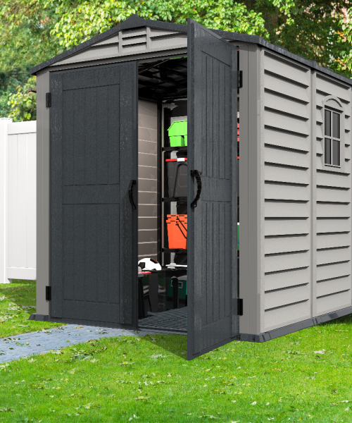 Duramax Store Mate Plus - 6ft x 6ft Plastic Garden Shed in Grey