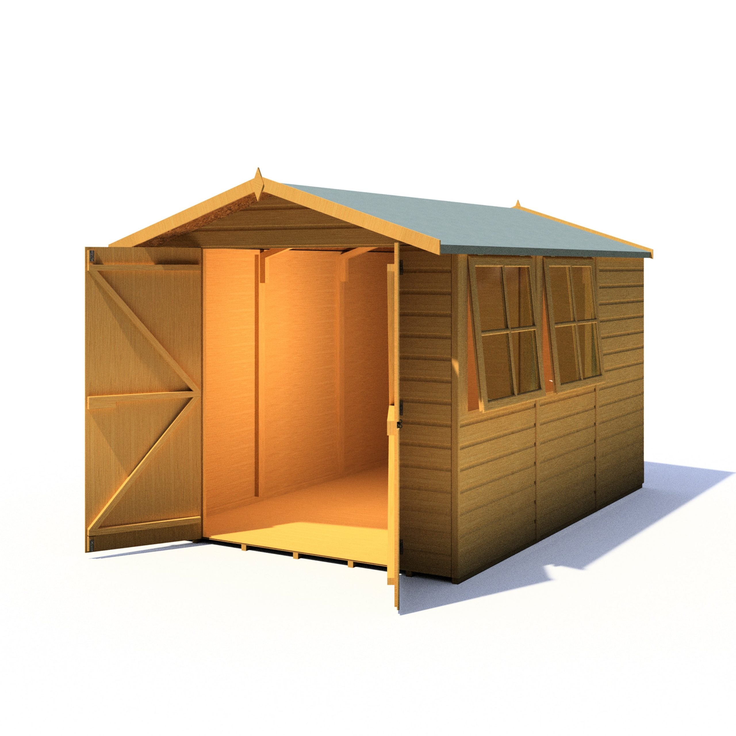 Shire Guernsey 10ft x 7ft Shiplap Apex Shed - Image 4