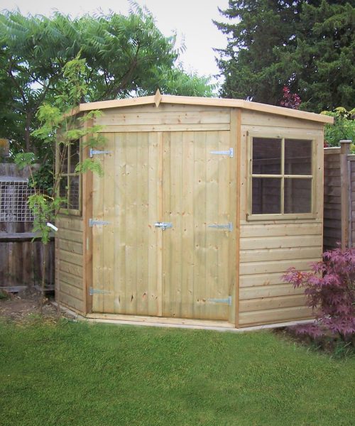 Shire Tongue and Groove 8ft x 8ft Corner Shed - Pressure Treated