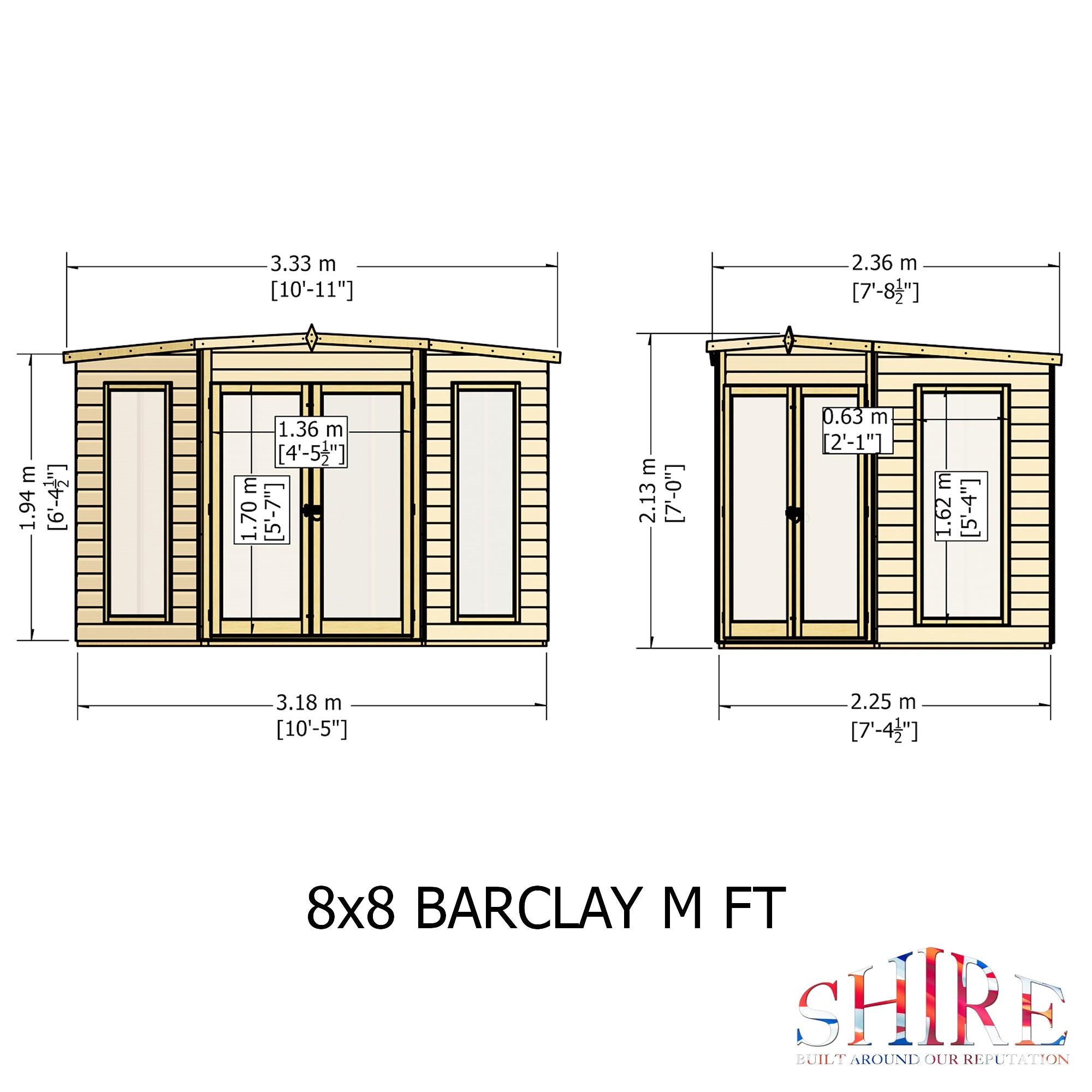Shire Barclay 8ft x 8ft Corner Summerhouse - Image 9