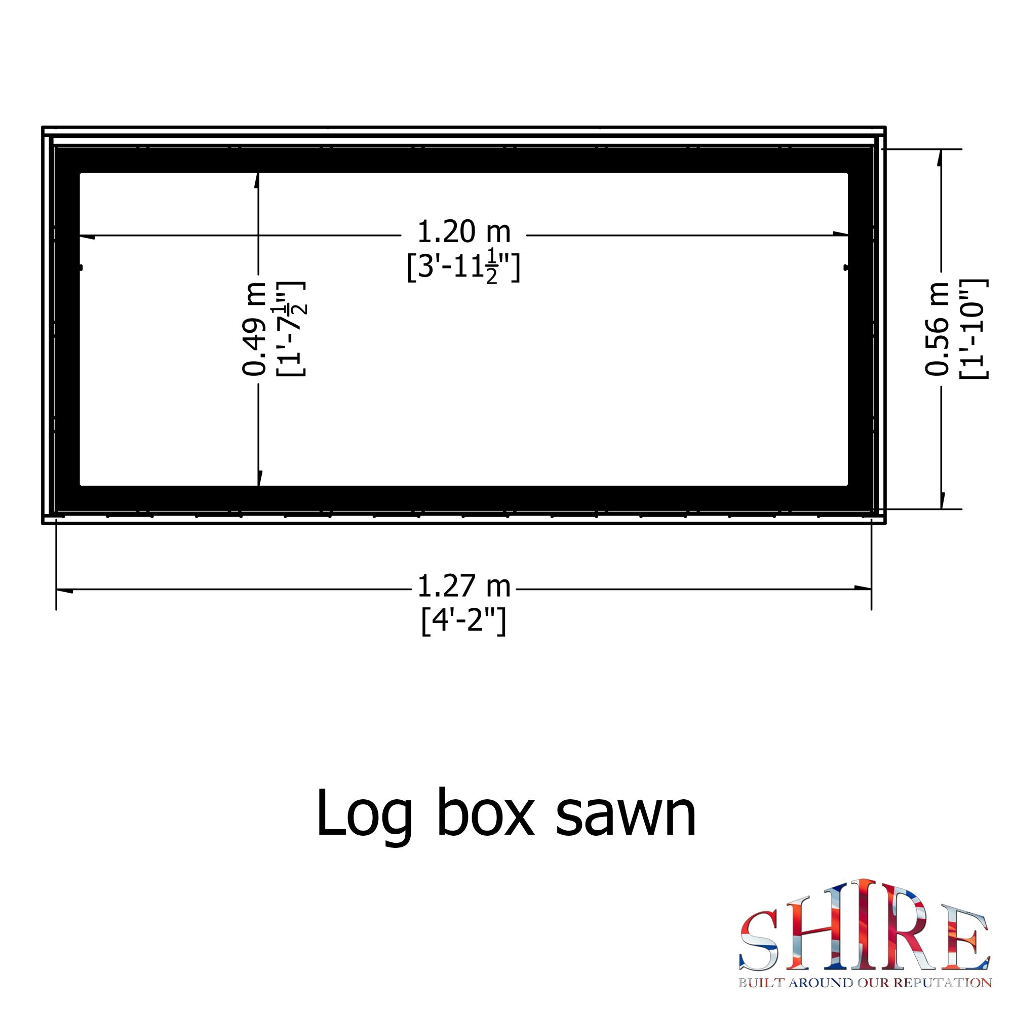 Shire Pressure 4ft x 2ft Treated Log Box - Sawn Timber - Image 5