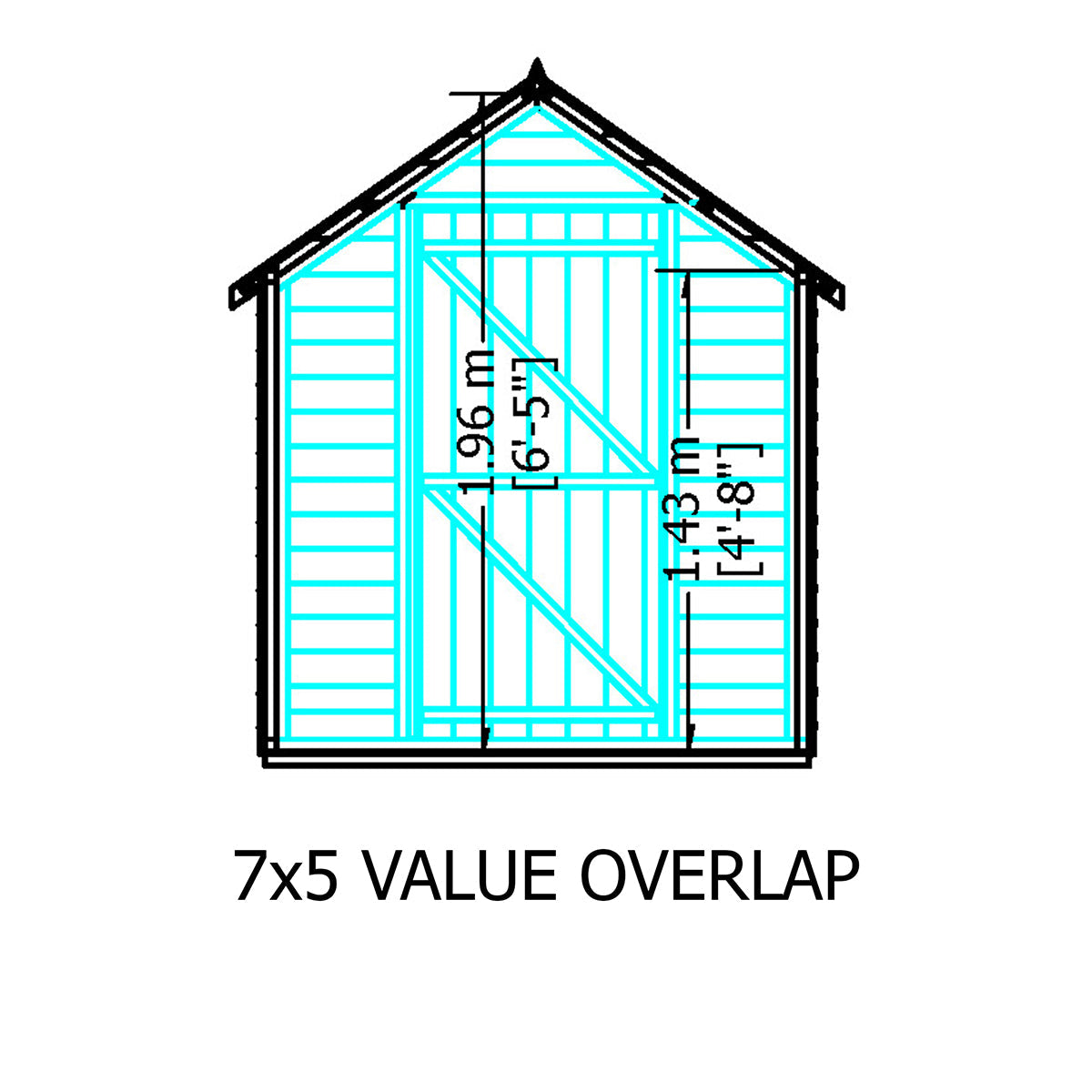 Shire Garden Value Overlap 7ft x 5ft Pressure Treated Shed - Image 10