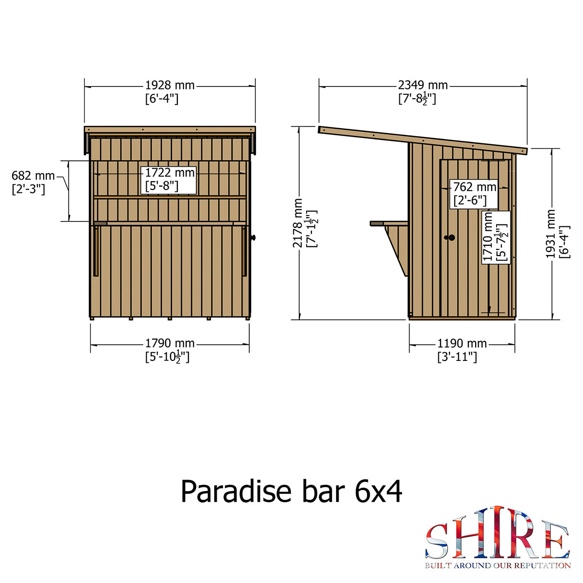 Shire 6ft x 4ft Paradise Bar - Image 8
