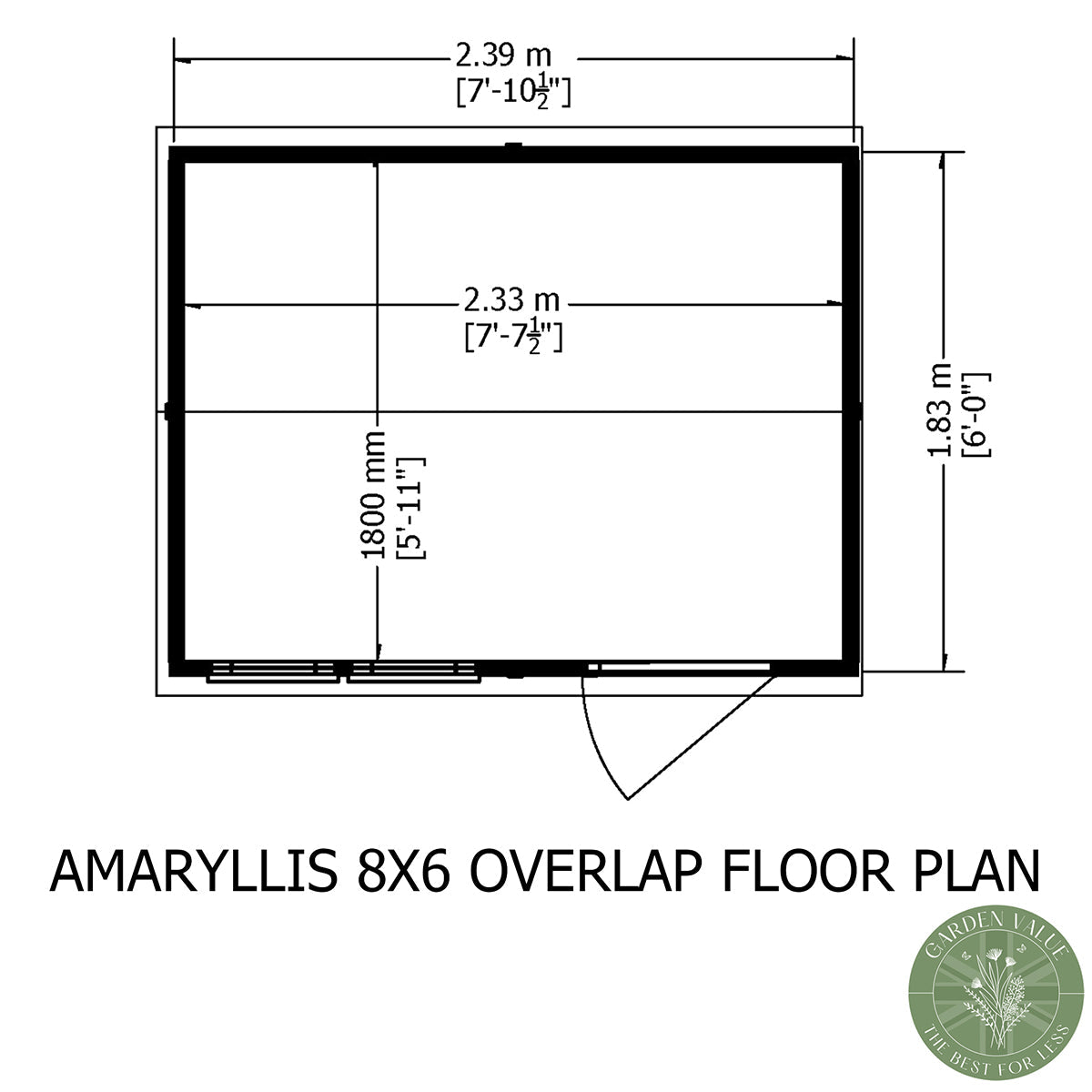 Shire Garden Value Overlap 6ft x 8ft Reverse Apex Shed - Image 9
