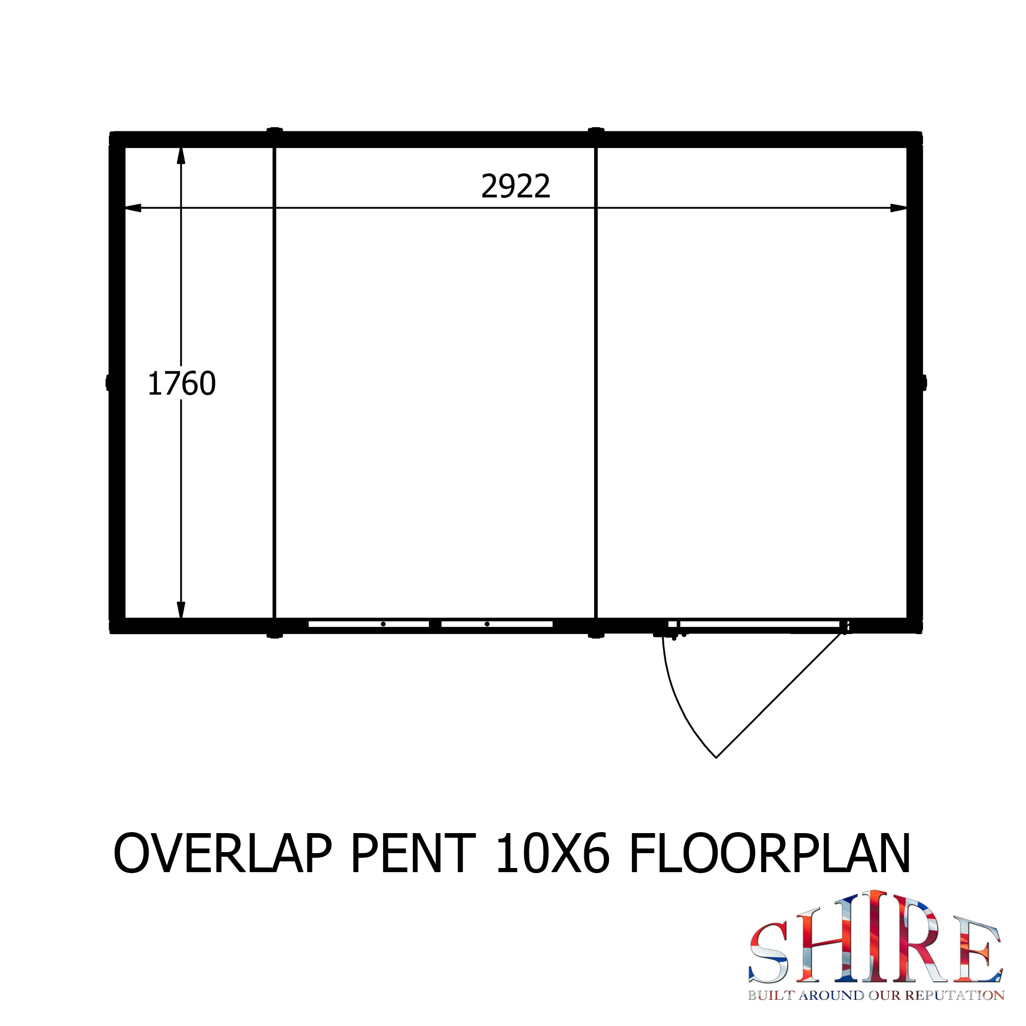 Shire Overlap 10ft x 6ft Pent Shed - Image 5