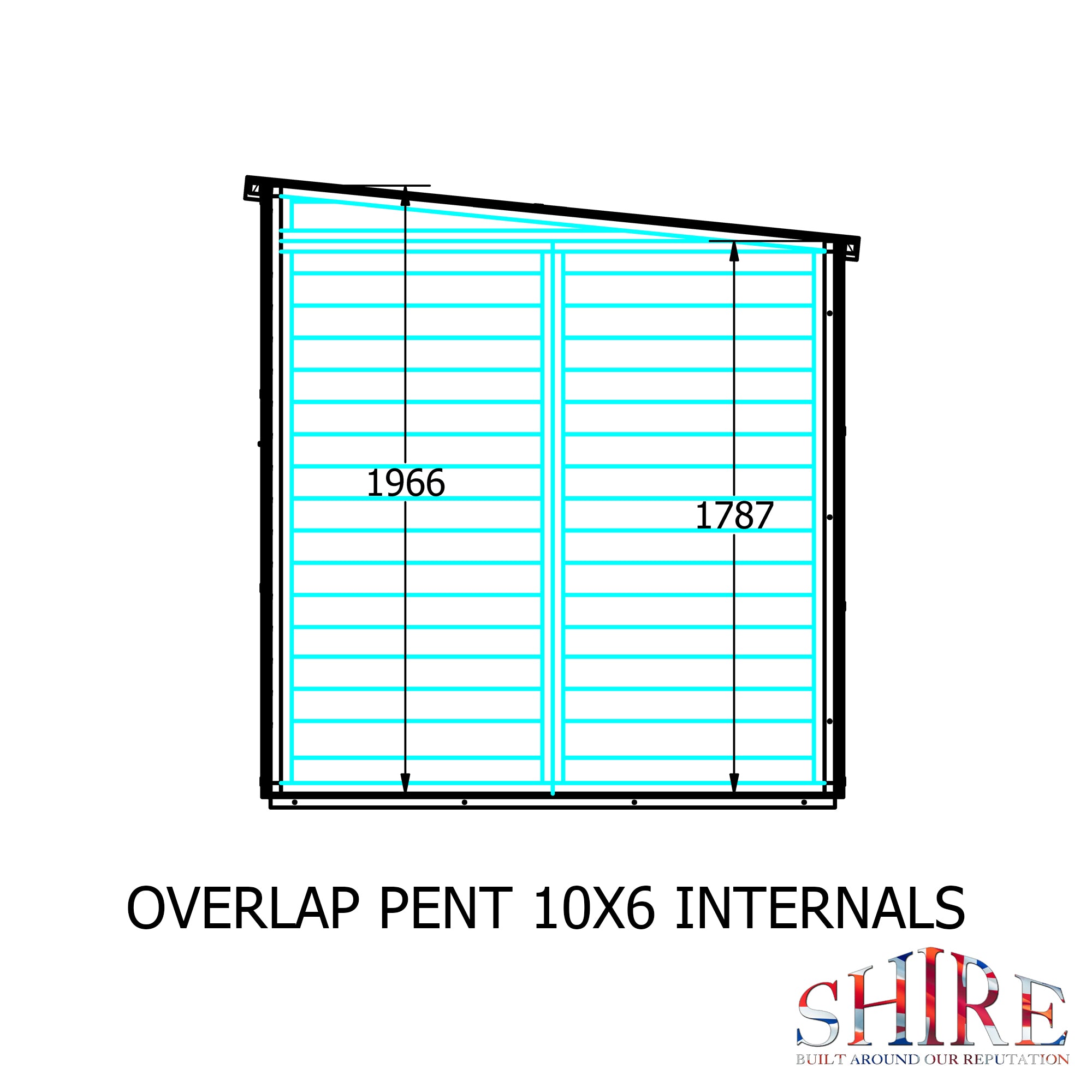 Shire Overlap 10ft x 6ft Pent Shed - Image 6