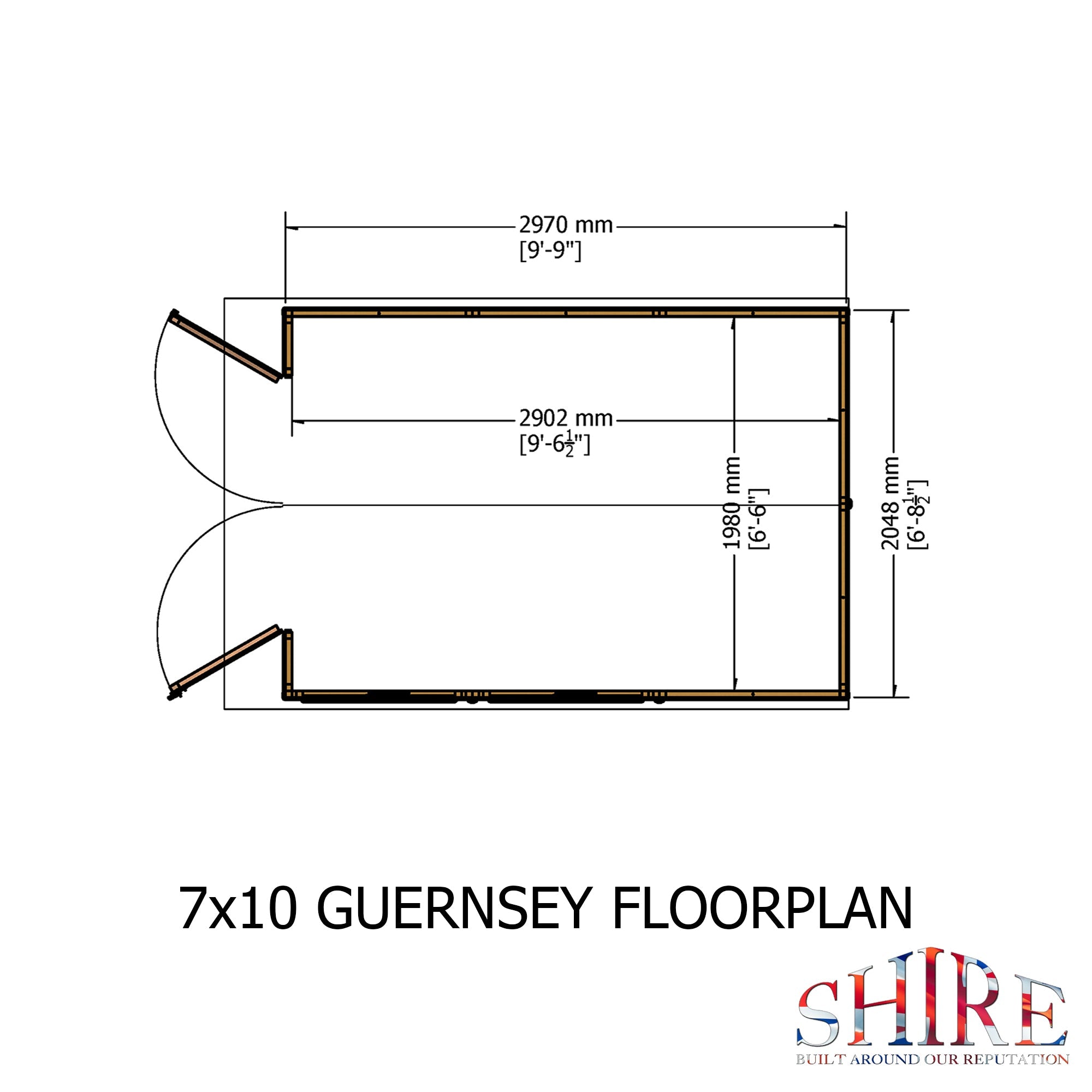 Shire Guernsey 10ft x 7ft Shiplap Apex Shed - Image 7