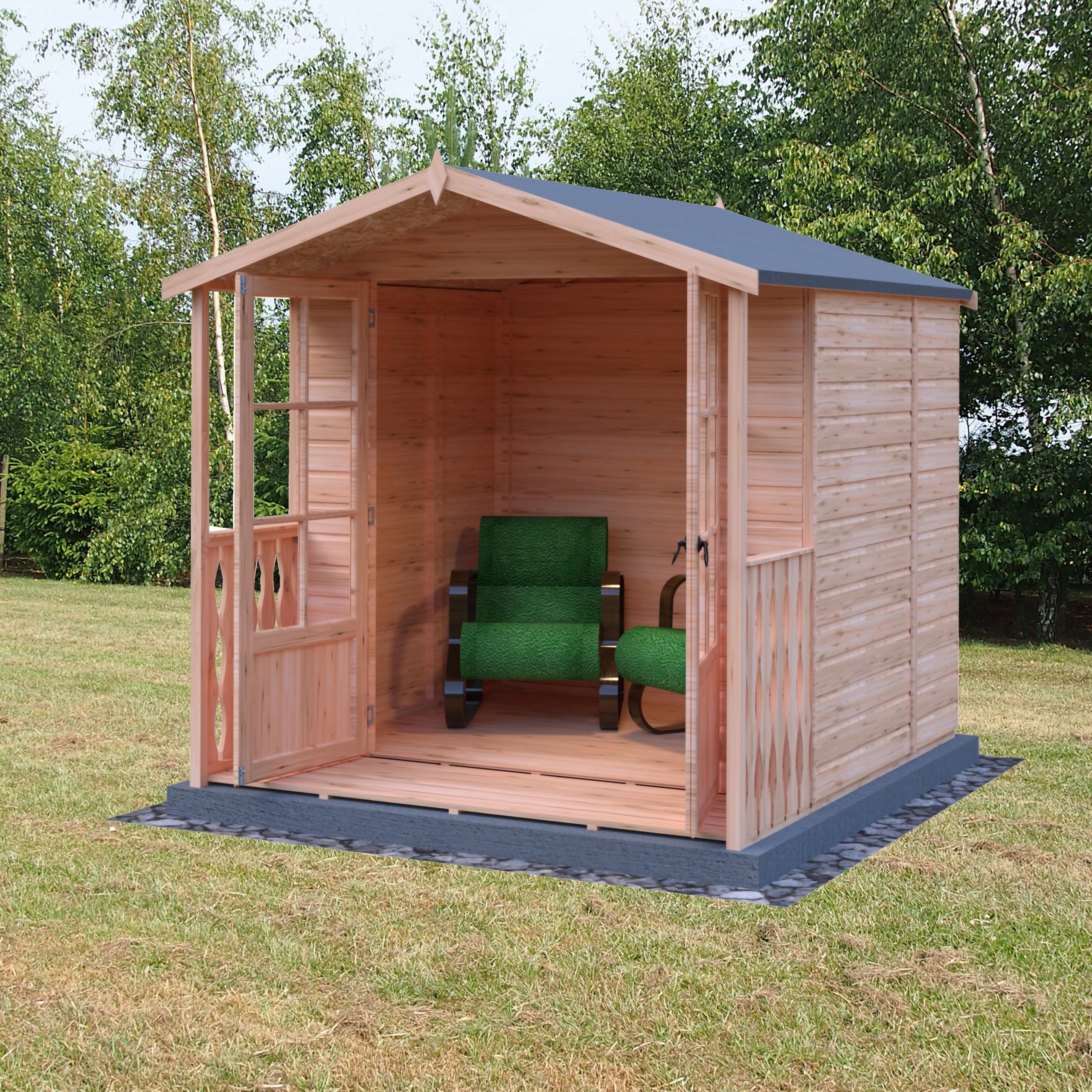 Shire Alnwick 7ft x 7ft Summerhouse with Veranda - Image 2