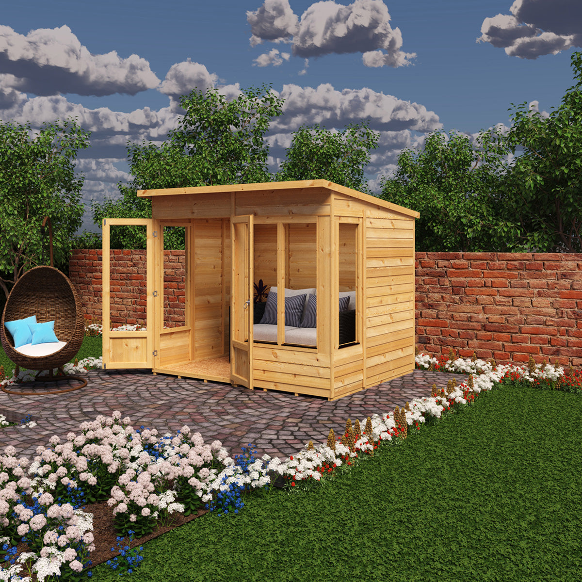 Shire Alora Overlap 8ft x 6ft Pent Sumerhouse - Image 3