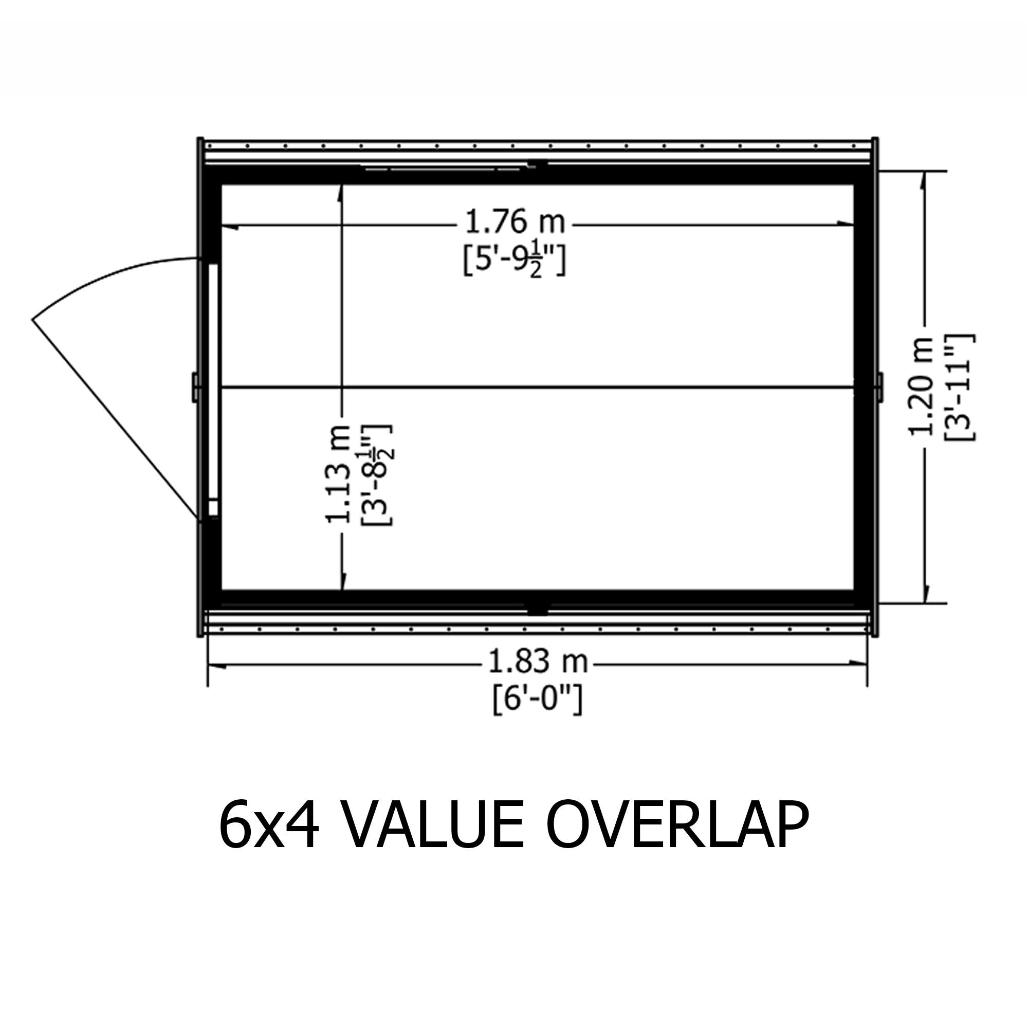 Shire Value Overlap 6ft x 4ft Shed - Windowless - Image 7