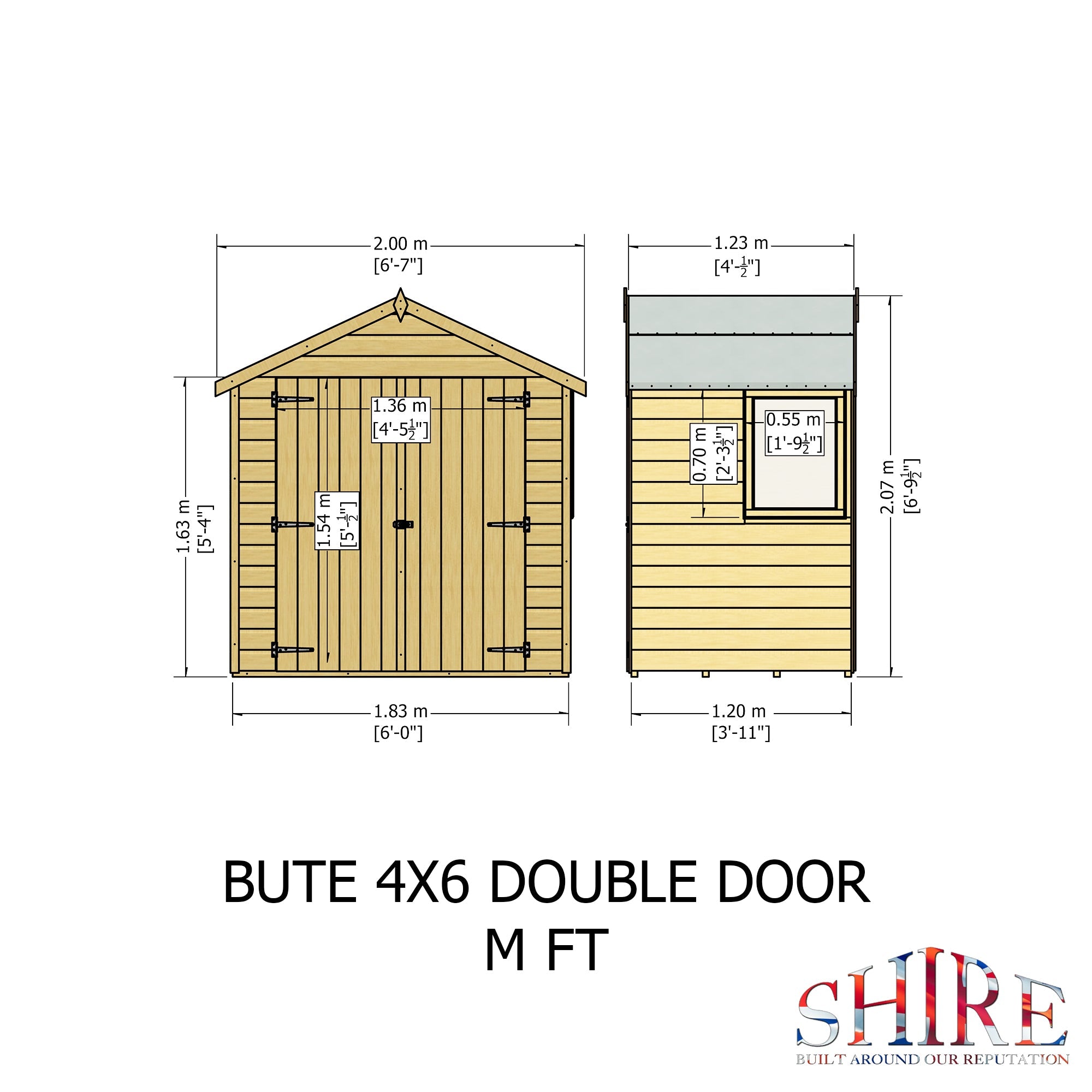 Shire Shiplap 4ft x 6ft Apex Garden Shed (Double Doors) - Image 7