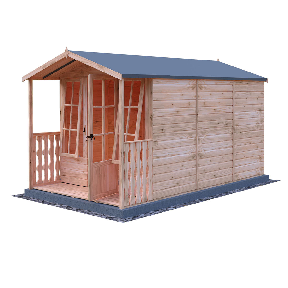 Shire Badminton 7ft x 10ft Summerhouse With Verandah - Image 5