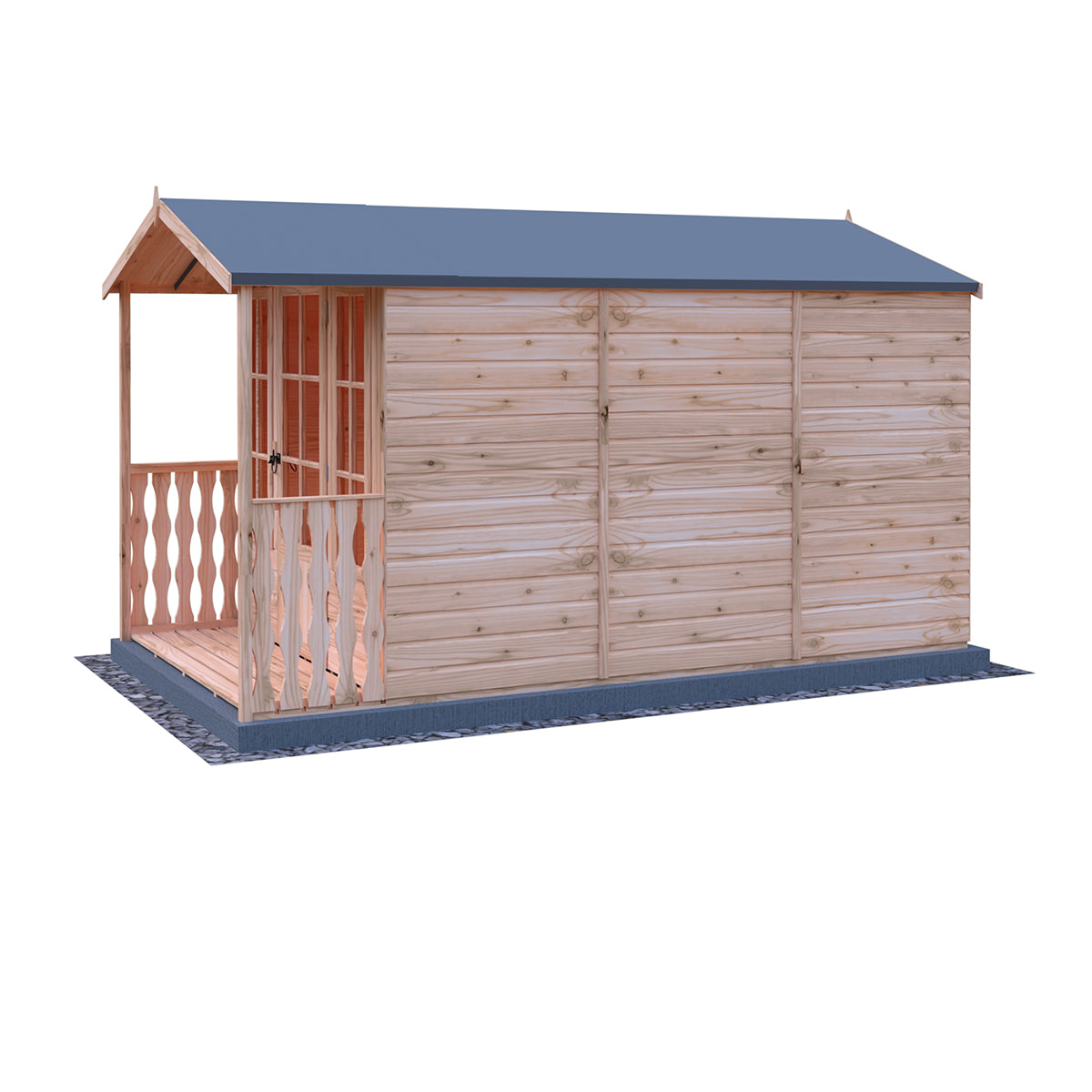 Shire Badminton 7ft x 10ft Summerhouse With Verandah - Image 4