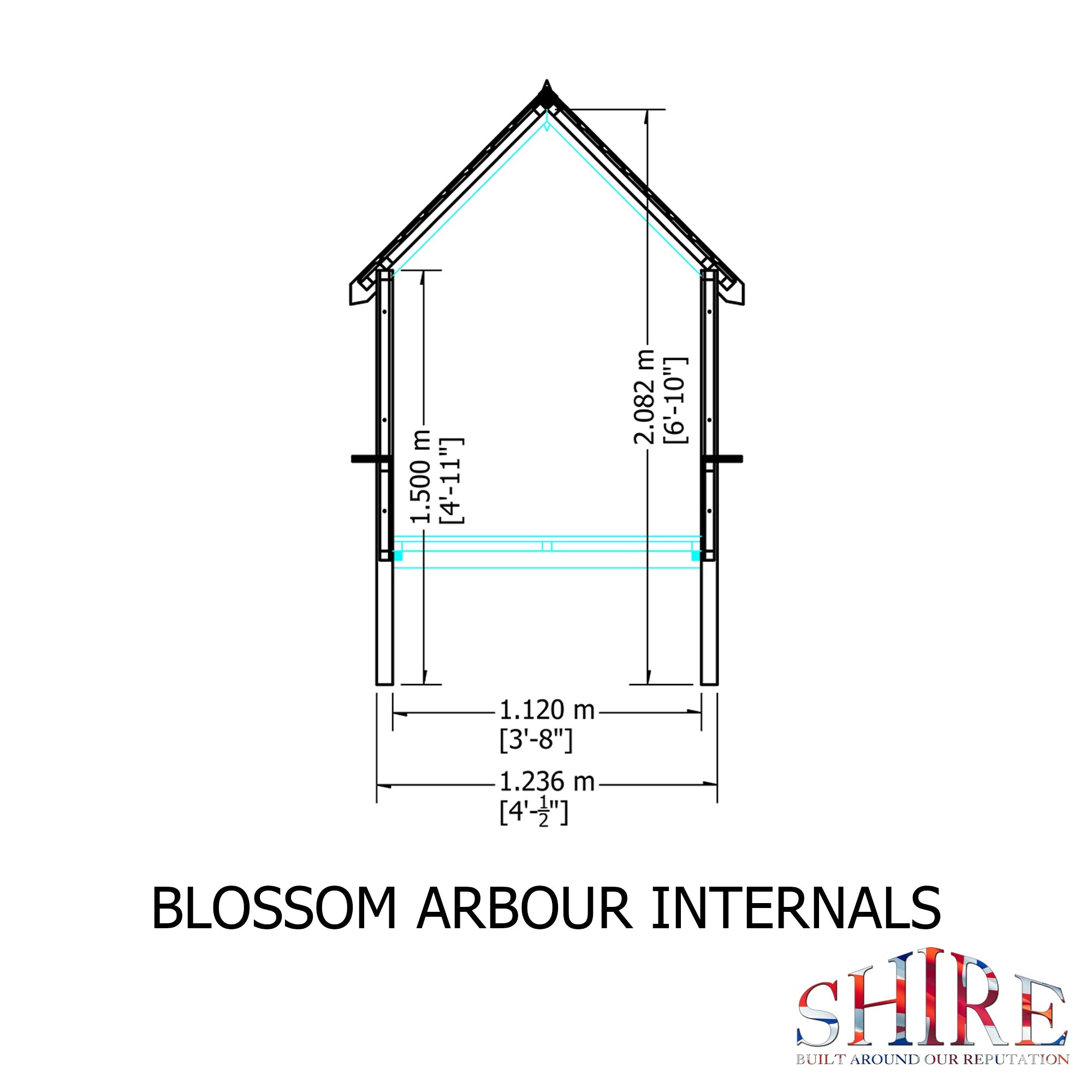 Shire Blossom Arbour 2ft x 4ft - Pressure Treated - Image 7