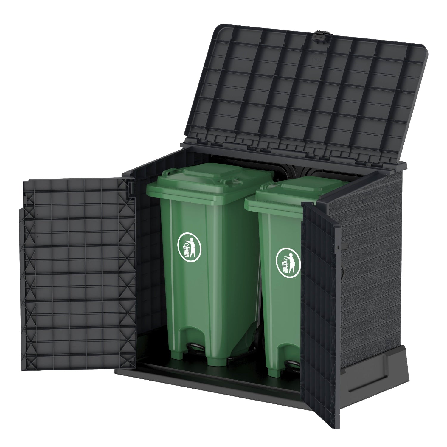 Duramax StoreAway Cedargrain Plastic Garden Storage Box - 850L - Grey - Image 5