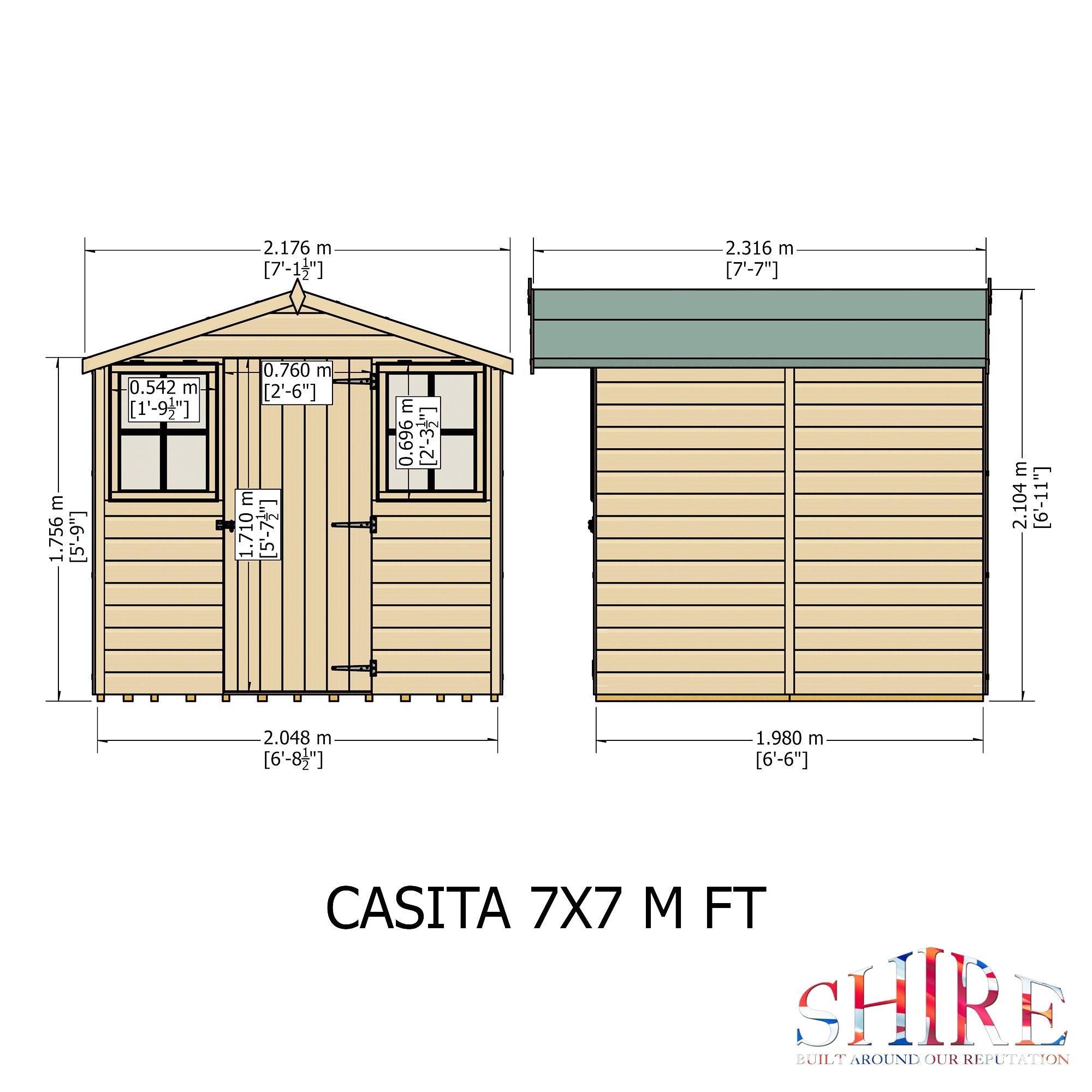 Shire Casita 7ft x 7ft Apex Garden Shed - Image 7