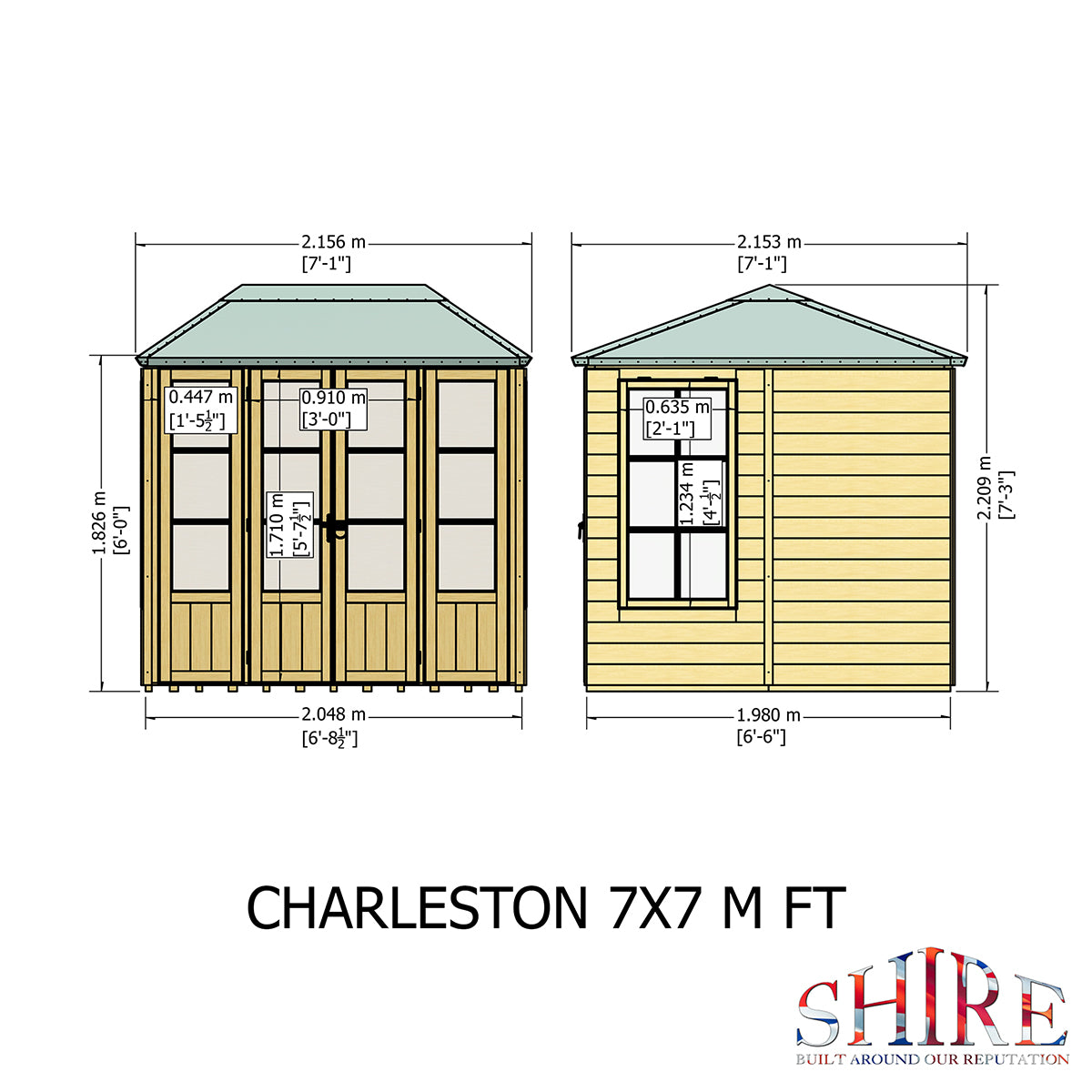Shire Charleston 7ft x 7ft Summerhouse - Image 8