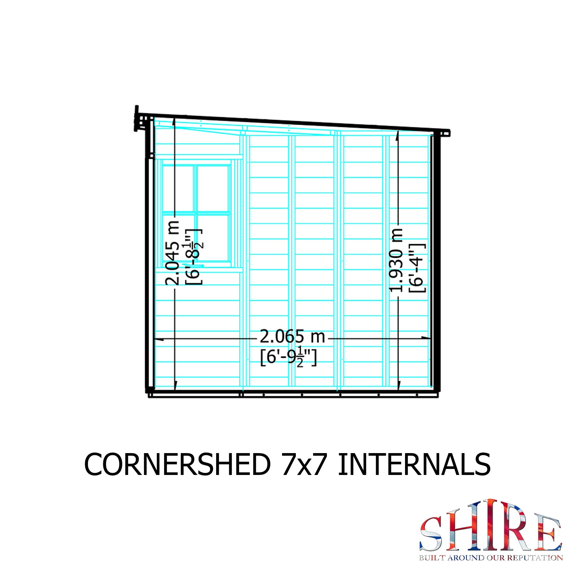 Shire 7ft x 7ft Corner Pressure Treated Shed - Image 6
