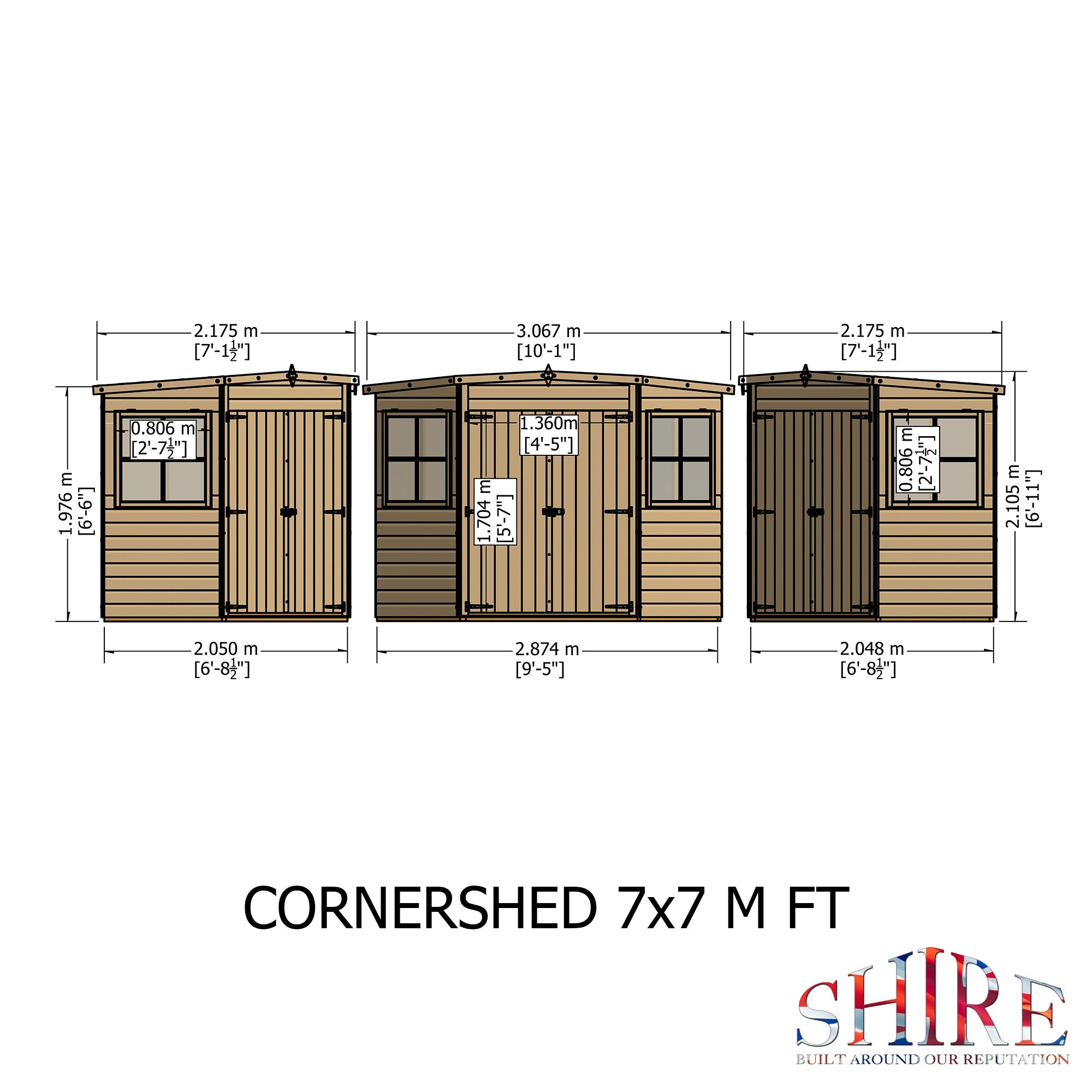 Shire 7ft x 7ft Corner Pressure Treated Shed - Image 7