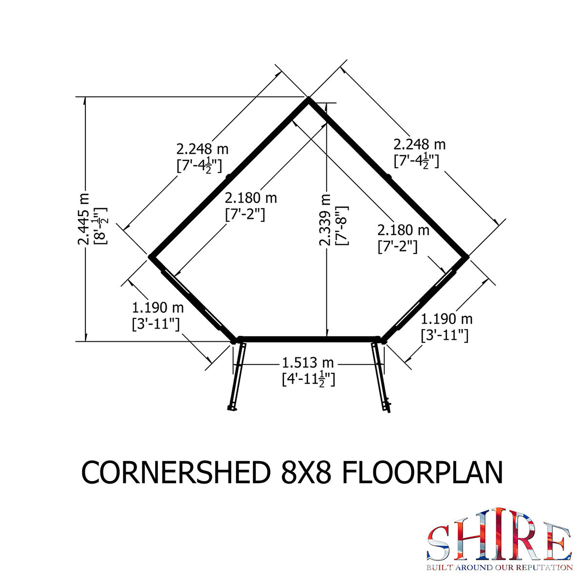 Shire Shiplap 8ft x 8ft Corner Shed - Image 12