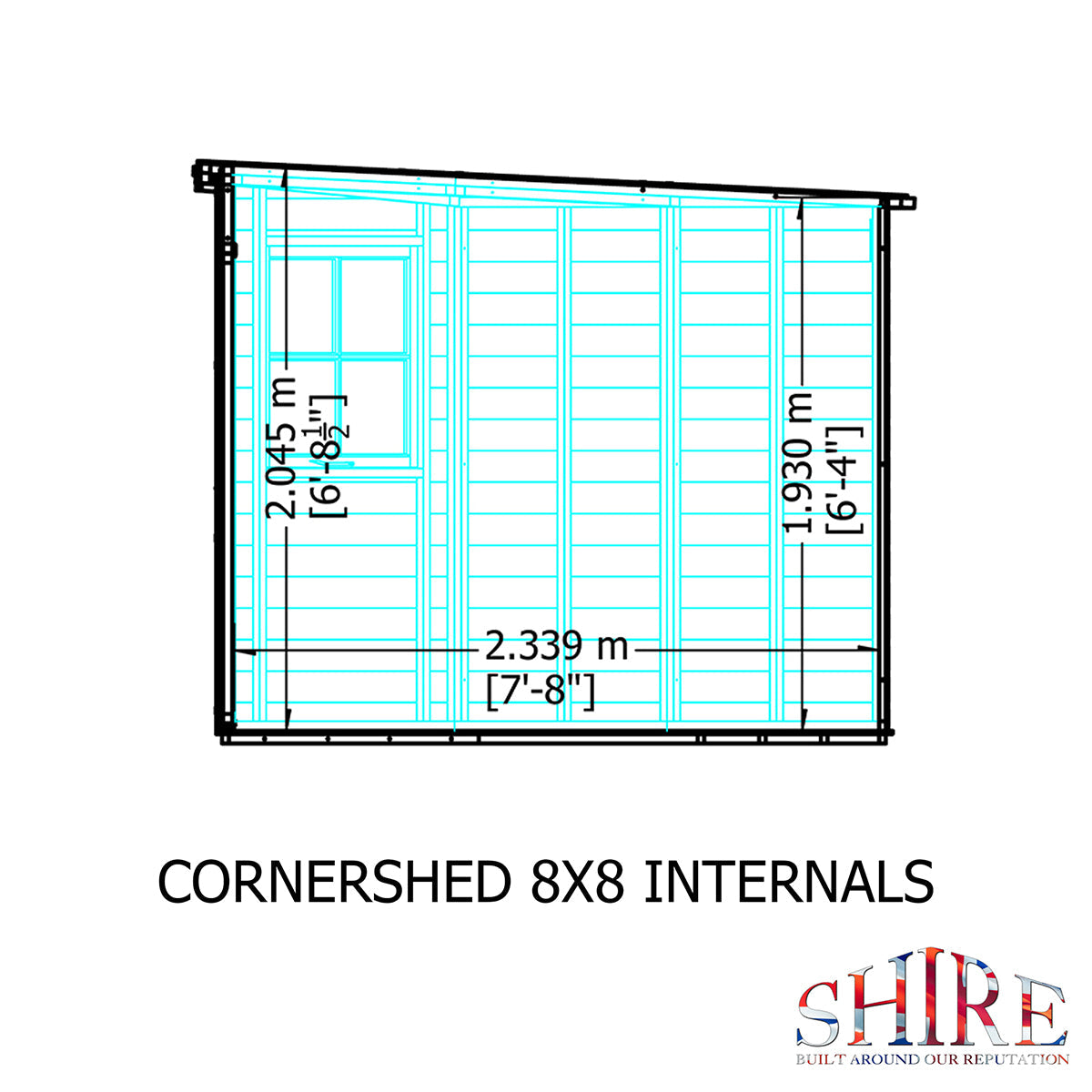 Shire Shiplap 8ft x 8ft Corner Shed - Image 11