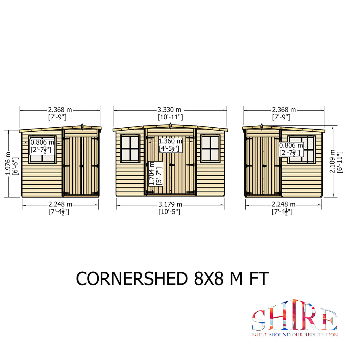 Shire Shiplap 8ft x 8ft Corner Shed - Image 10