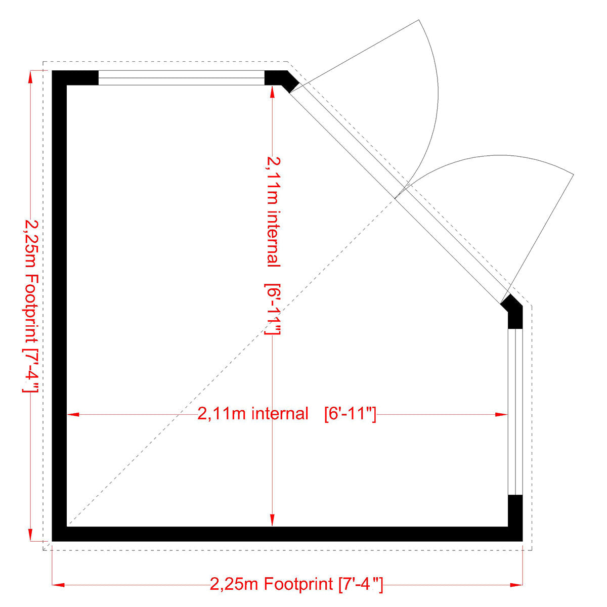 Shire Shiplap 8ft x 8ft Corner Shed - Image 9