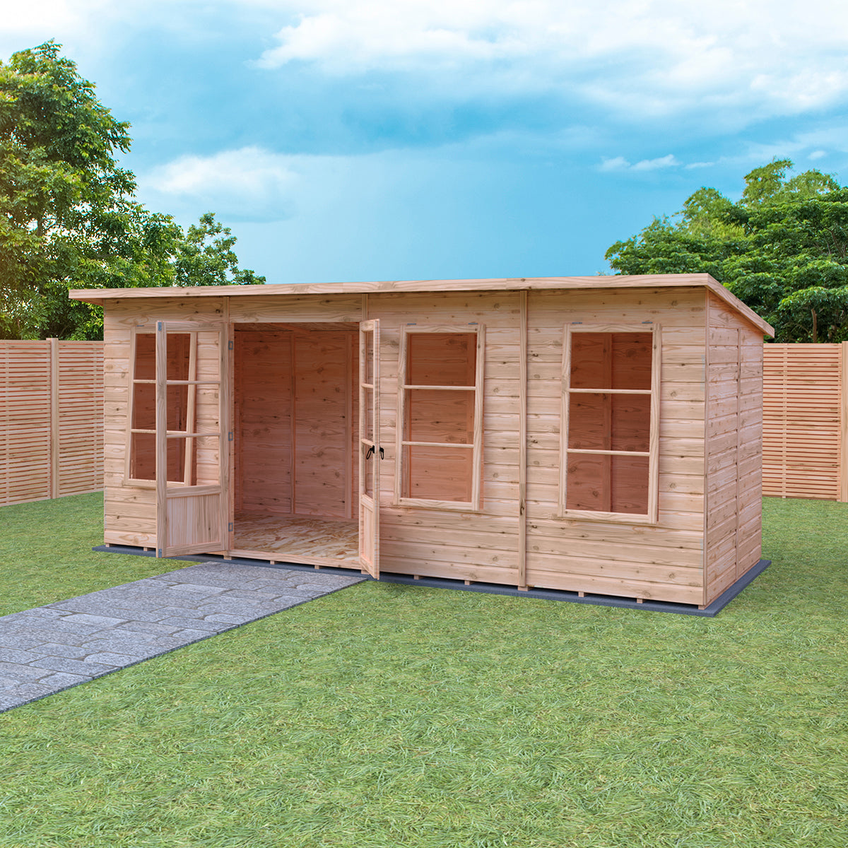 Shire Peony 8ft x 6ft Pent Summerhouse - Image 7