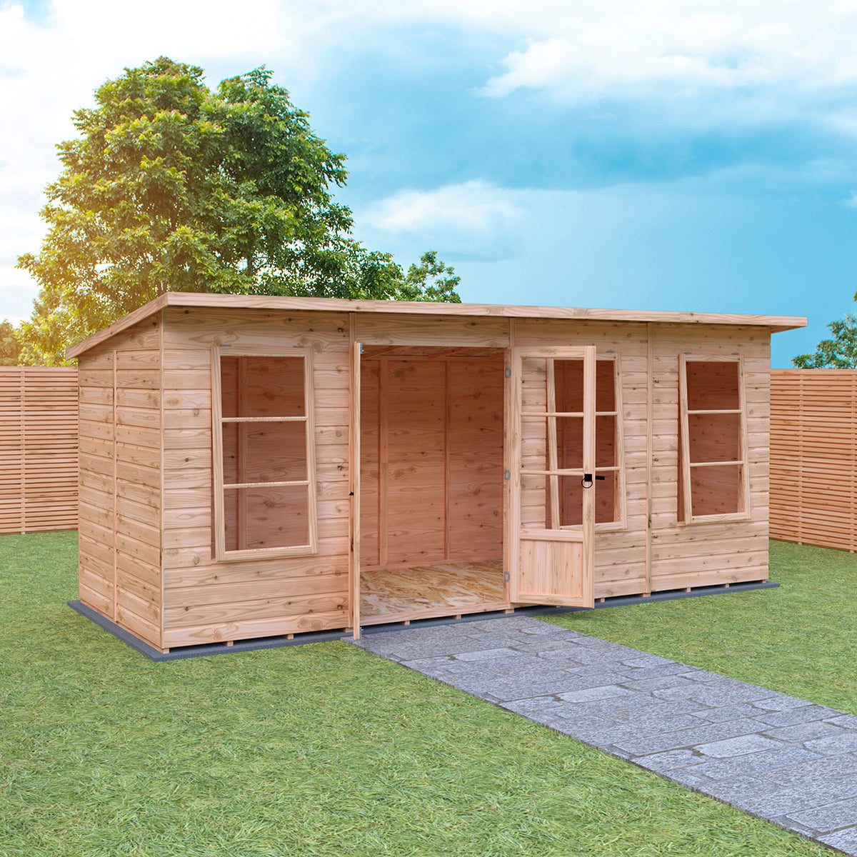 Shire Peony 8ft x 6ft Pent Summerhouse - Image 5