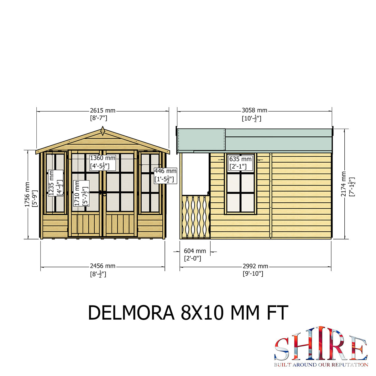Shire Delmora 8ft x 10ft Summerhouse with Verandah - Image 8