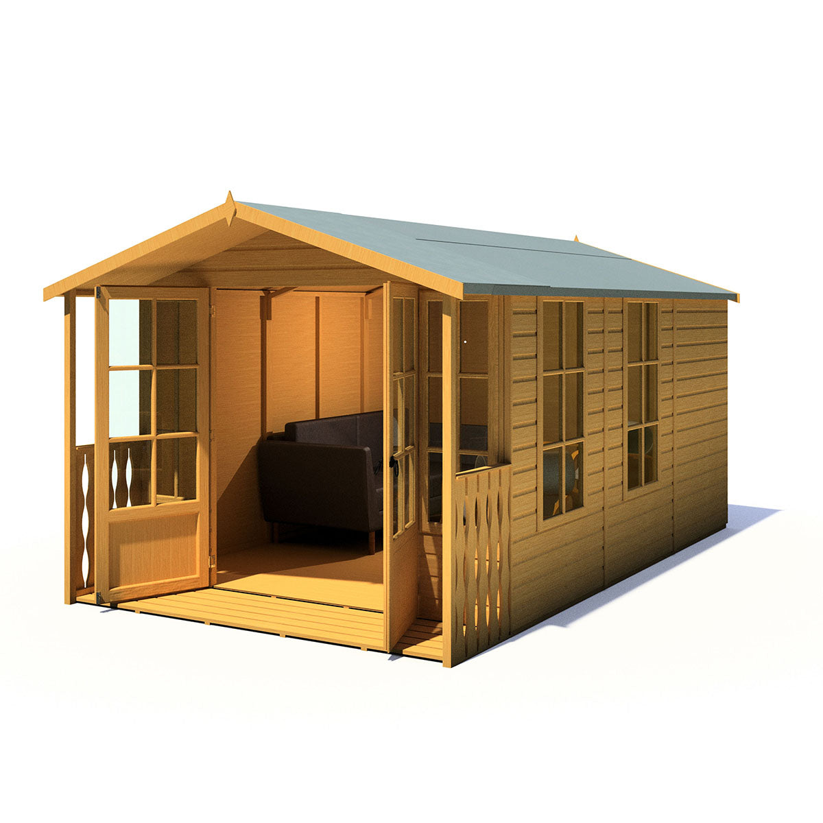 Shire Delmora 8ft x 14ft Summerhouse with Verandah - Image 3