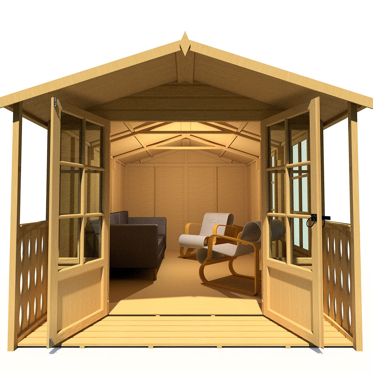 Shire Delmora 8ft x 14ft Summerhouse with Verandah - Image 5