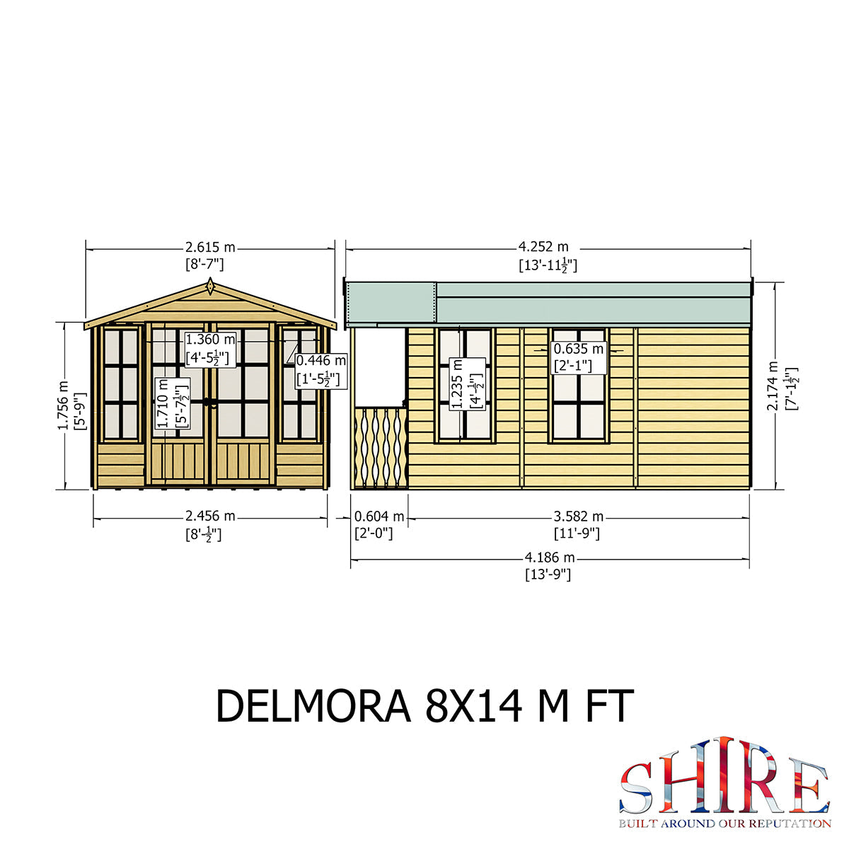Shire Delmora 8ft x 14ft Summerhouse with Verandah - Image 9