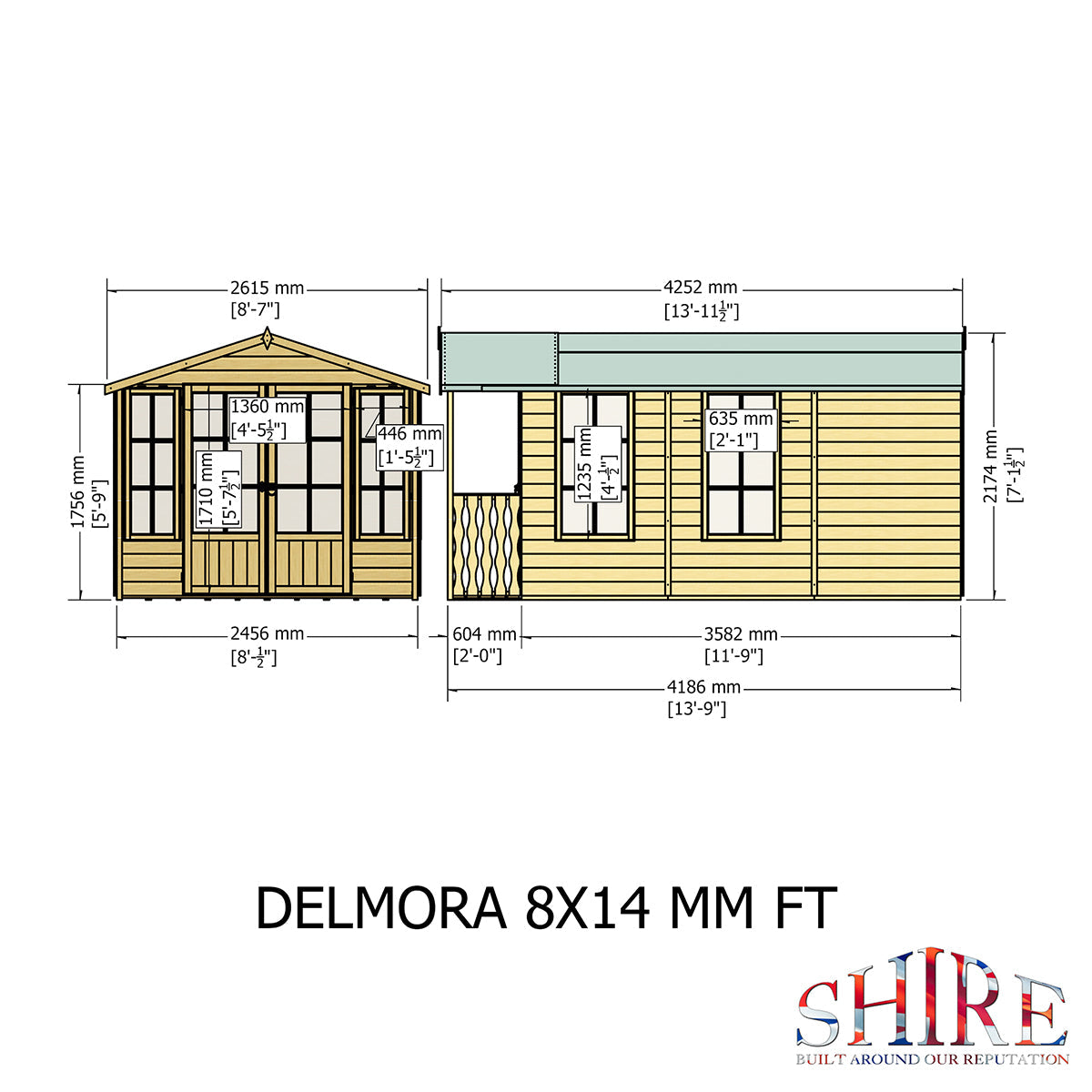Shire Delmora 8ft x 14ft Summerhouse with Verandah - Image 8