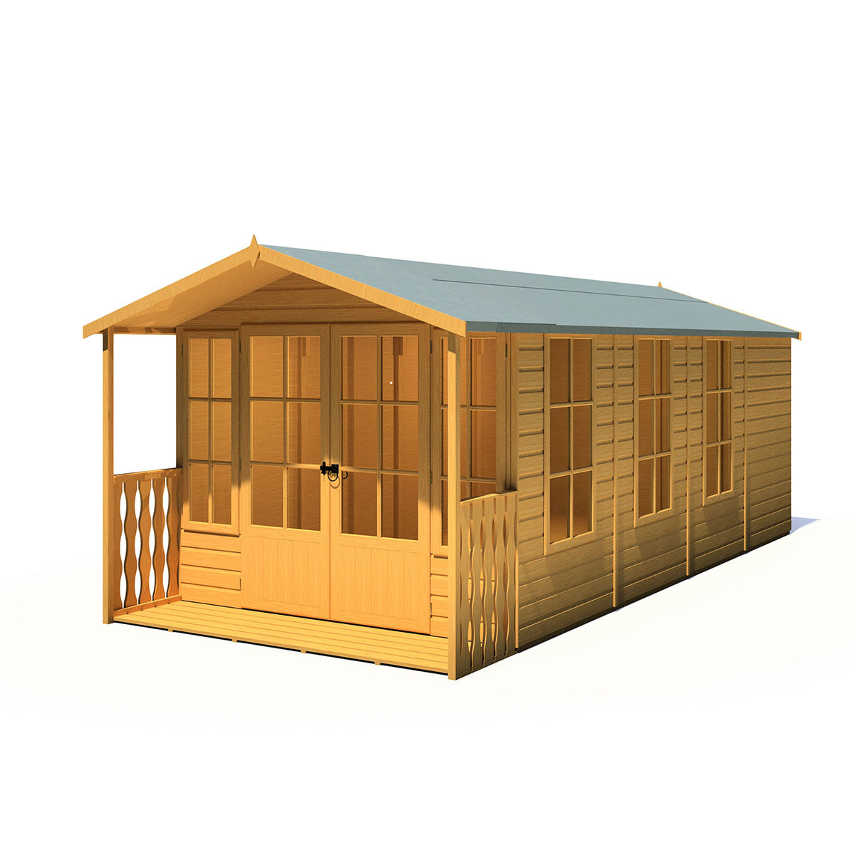 Shire Delmora 8ft x 18ft Summerhouse with Verandah - Image 6
