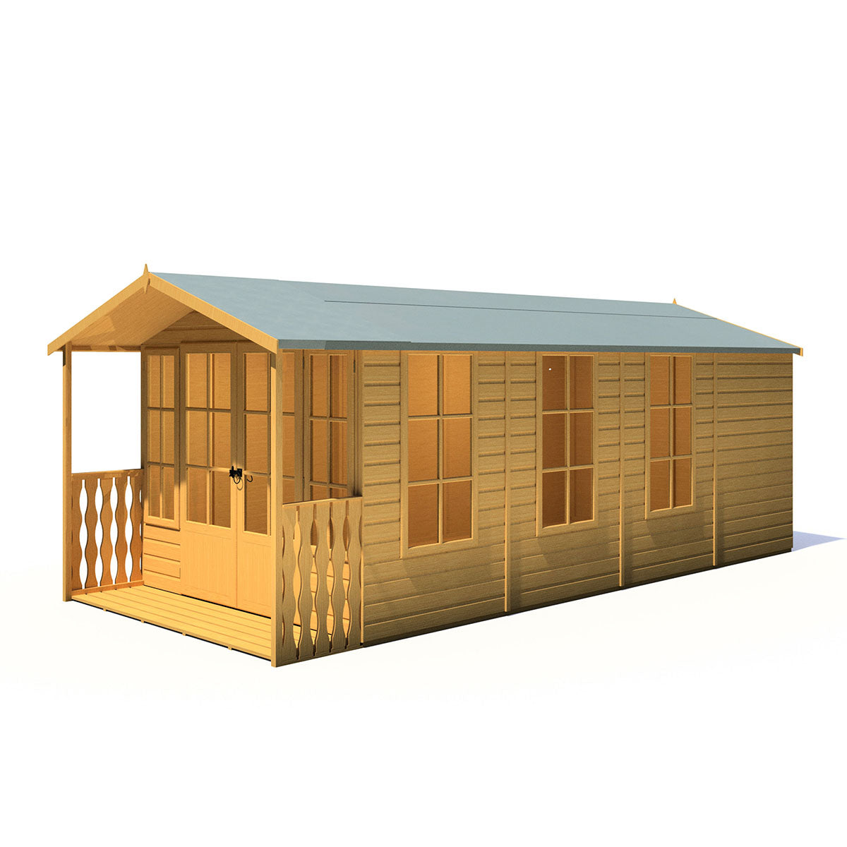 Shire Delmora 8ft x 18ft Summerhouse with Verandah - Image 5