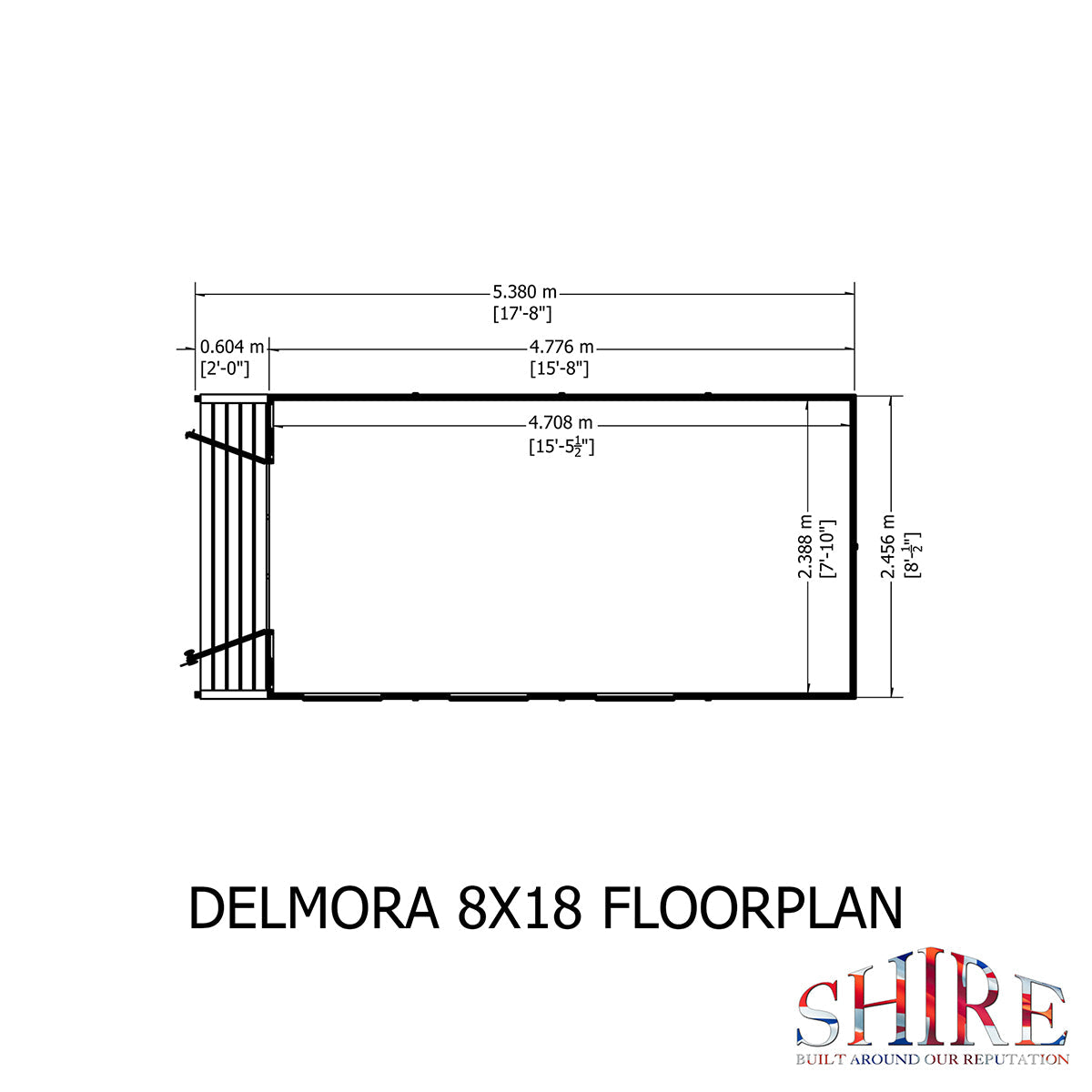 Shire Delmora 8ft x 18ft Summerhouse with Verandah - Image 10
